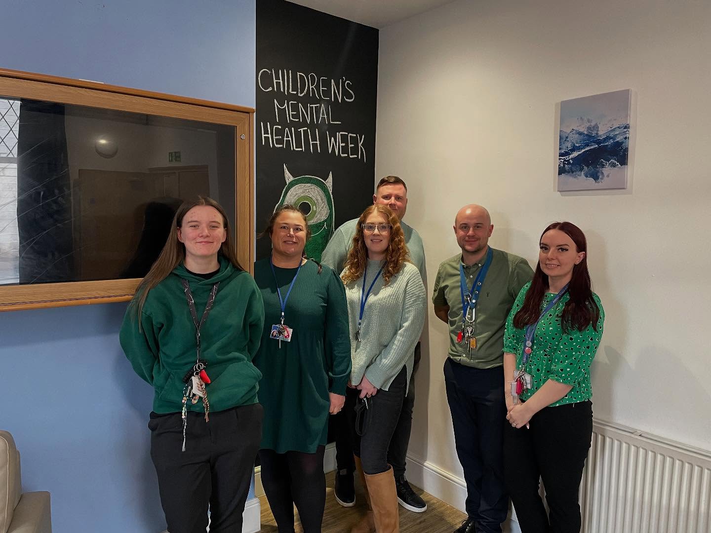 💚Today we wear green💚. This week we have been celebrating Children’s mental health week. The children have been engaging in activities and today the team all wore green to mark the occasion. We are very proud and privileged to be in a position to help our young people. #care #childrensmentalhealthweek #love