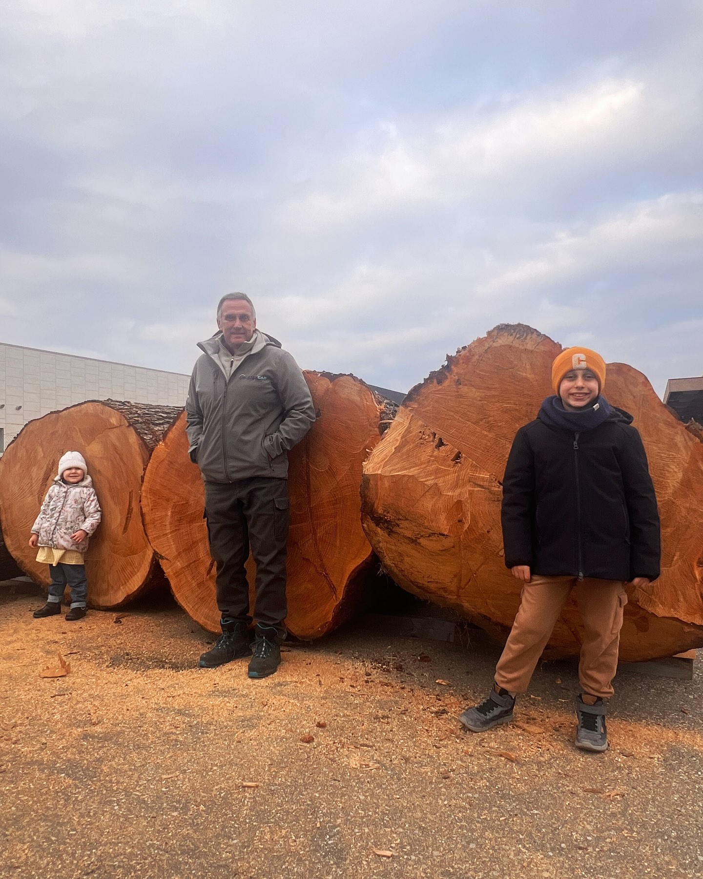 <Cedro>
•
Sono arrivati degli splendidi tronchi di cedro profumatissimi,
pronti per essere tagliati in tavole!
(I bambini danno un’idea delle dimensioni strabilianti 🤩)