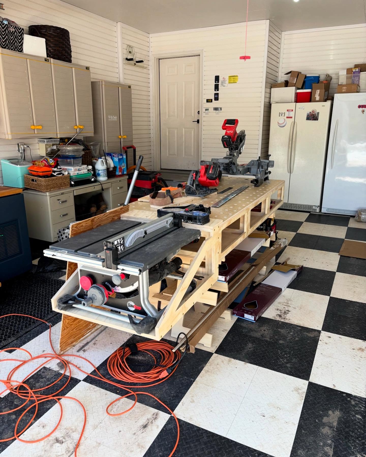 How many times can I say game changer? I’m in love with my #paulksmartbench! Mobile, modular, precise. Hard to imagine going back to anything else. #workbench #carpentry #cabinetry #milwaukeetool #sawstop #customcarpentry