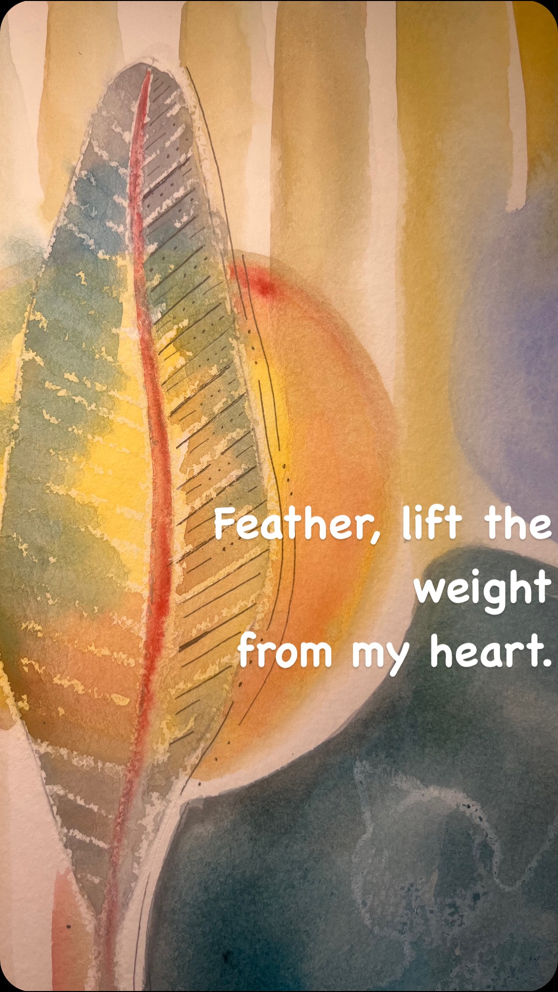 Meditative painting exercise: 🌹Take time a few deep breath, slow down your pace. Your guides, guardians and spirits are her for you, you are in a safe space. Feel free to light up a candle to honor the presence of the spirits and thanks your soul for doing this work, it takes courage to do it. 🌸Then, allow to feel, to feel the deepness of your emotions into your body, into your heart. Let it out, you are protected. 🧡When you feel that it is done to flow through you, take a peace of paper and draw a feather. This feather is your ally, it will help you to feel lighter. 🕊️Put down all the heaviness into the paper and let the feather fly away, the wind will washout the tears in a compassionate way. 🧚🏻♂️Close the meditative painting ritual by putting your hands in Namaste position and thanks the spirits, your soul, your inner child for this healing time. Thanks you for your courage, and don’t forget : you are loved and supported.