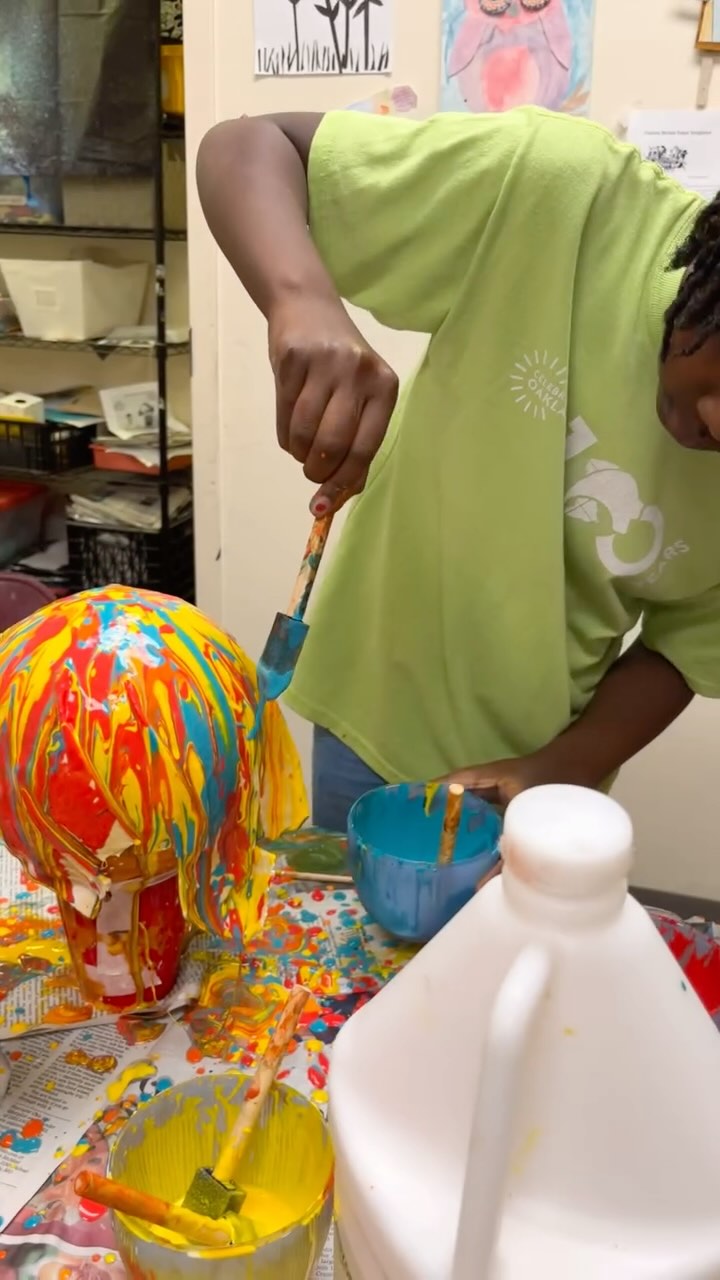 Ms Ornella introduced us to a new (to us) artist, Sam Gilliam. We were inspired to create. I absolutely love these!! #alamedaartsfun #alamedaarts #alamedacalifornia #kidsart #artforkids