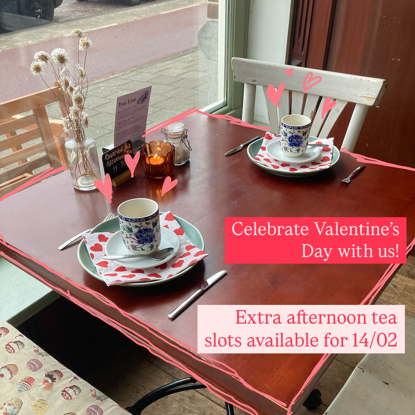 What’s a cuter date than an afternoon tea!?
It should come as no surprise that we love love!!! With that in mind we’ve opened up some extra spaces for afternoon tea this Valentine’s Day - our usual time slots don’t apply, book in for whatever time suits you through the reserve button in our bio ❤️
Much love, team KendeK