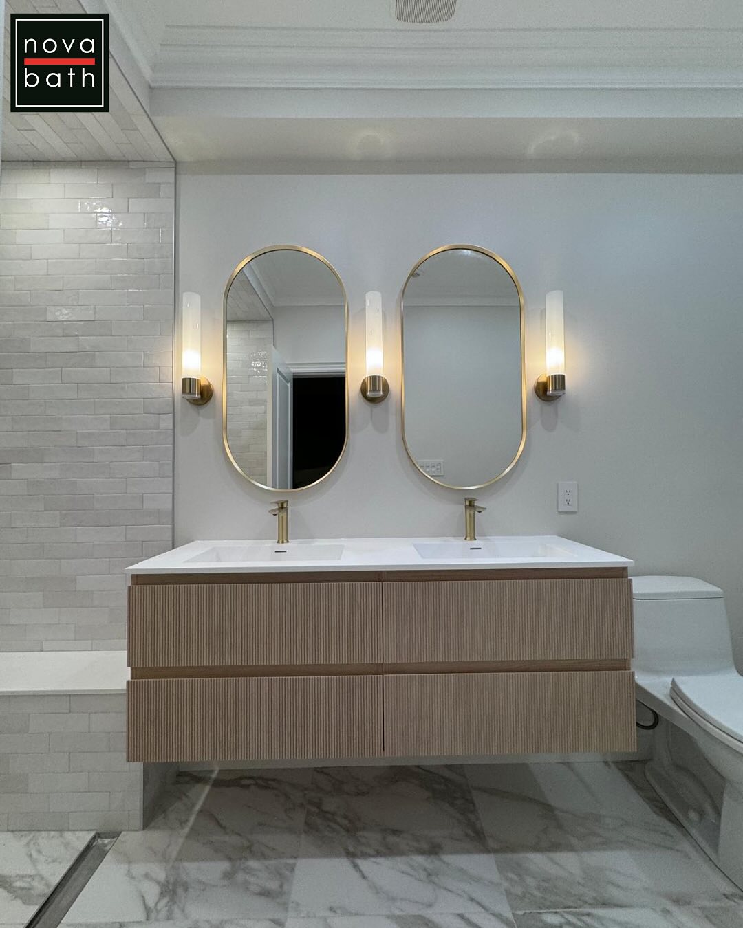 Golden accents, marble floors, and a space designed for pure relaxation. Because your bathroom should feel like a retreat, not just a room. ✨🚿💛
#NovaBath #LuxuryBathrooms #TimelessDesign #BathroomGoals #novadesigns #kohler #mirrors #goldentouch #riobel #houseofrohl #toto #bathroom #lifestyle #designs #customdesign