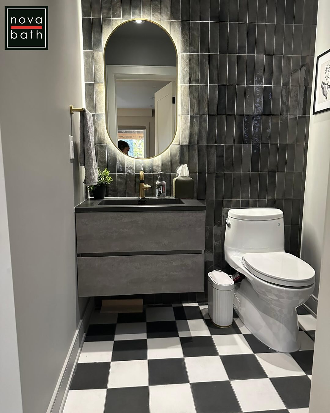 Bold, moody, and a little playful—this bathroom makes all the right moves.♟️✨ Who knew checkered floors could be such a statement? Ready to level up your space? Let’s talk! 🚿💫
#NovaBath #BathroomGoals #LuxuryBathrooms #ModernDesign #CustomVanities #BathroomInspo #TimelessInteriors #OakvilleHomes #TorontoLuxury #GTAHomes #BoldInteriors #CheckeredFloors #StatementSpaces #DreamBathroom