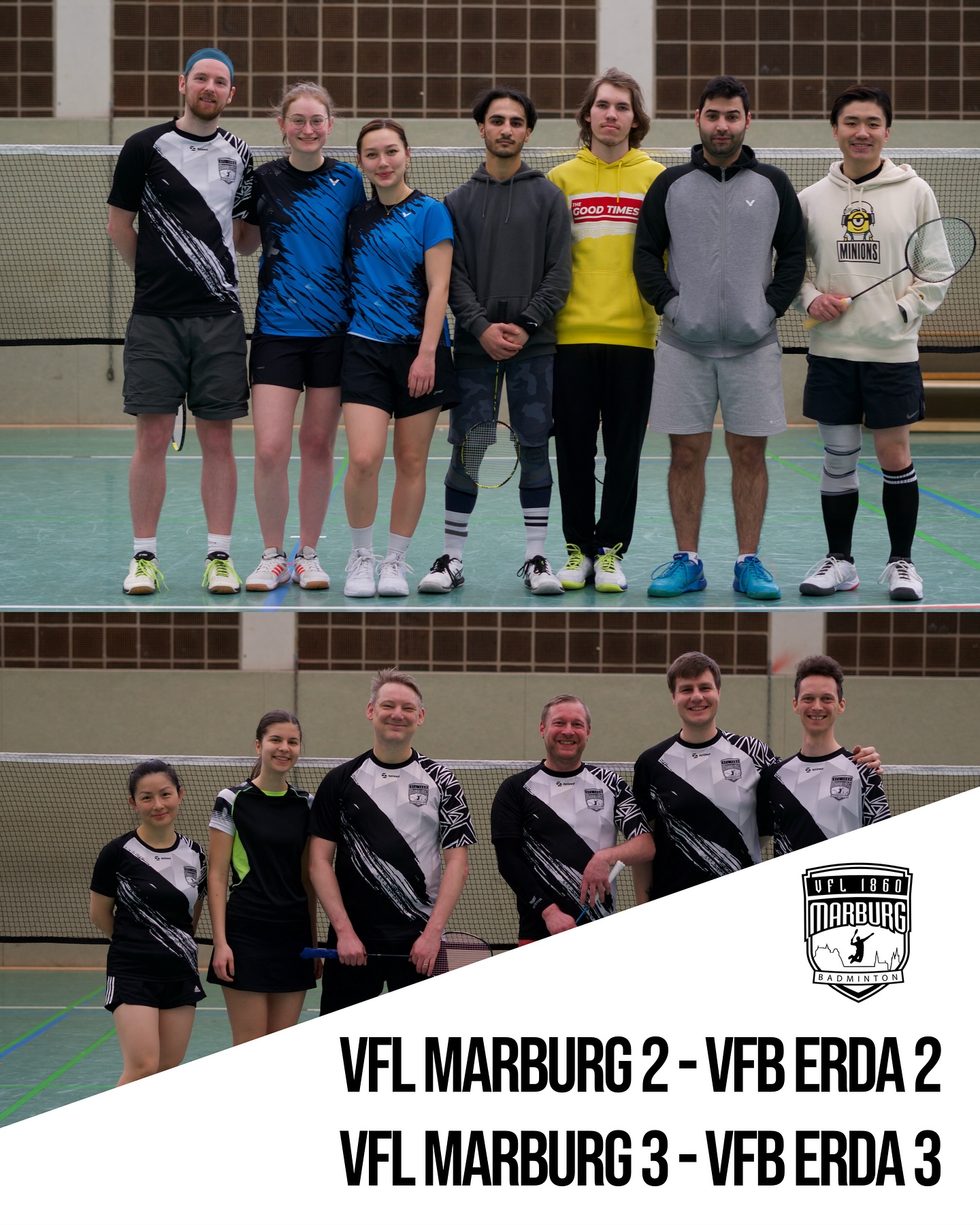 Am vergangenen Spieltagwochenende ging es für die zweite und dritte Mannschaft gegen Erda. Beide Mannschaften gingen siegreich aus dieser Begegnung🏆🥇 Wir gratulieren beiden Mannschaften für ihren Erfolg!
#badminton #marburg #vflmarburg