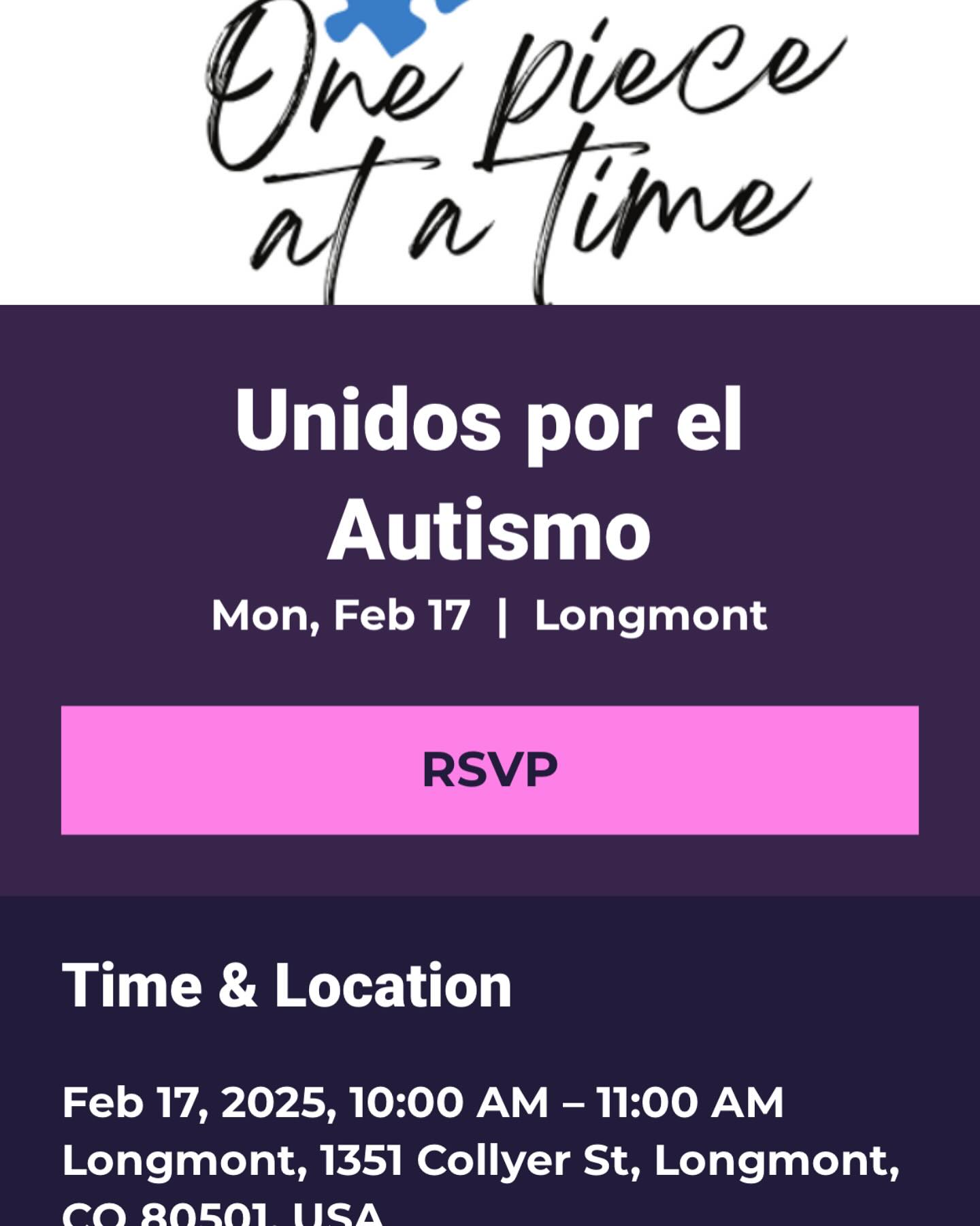 Acompañanos a nuestro primer grupo de apoyo para familias con seres queridos bajo el espectro autista!