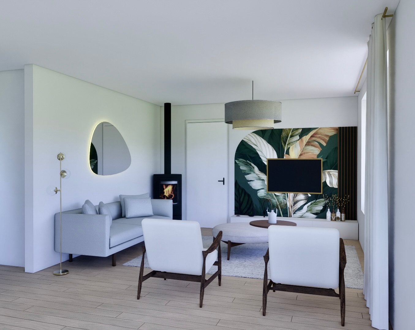 ✨ Un salon élégant et chaleureux ✨
Une ambiance douce et naturelle, mêlant textures cosy, touches végétales et lignes épurées. Le poêle apporte une touche de convivialité, tandis que le papier peint végétal dynamise l’espace avec caractère. Un équilibre parfait entre confort et modernité.
🛋️ Que pensez-vous de cette modélisation ? Plutôt team minimaliste ou adepte des motifs audacieux ? 🌿💛
#InteriorDesign #SalonModerne #HomeStyling #Décoration #Rendu3D