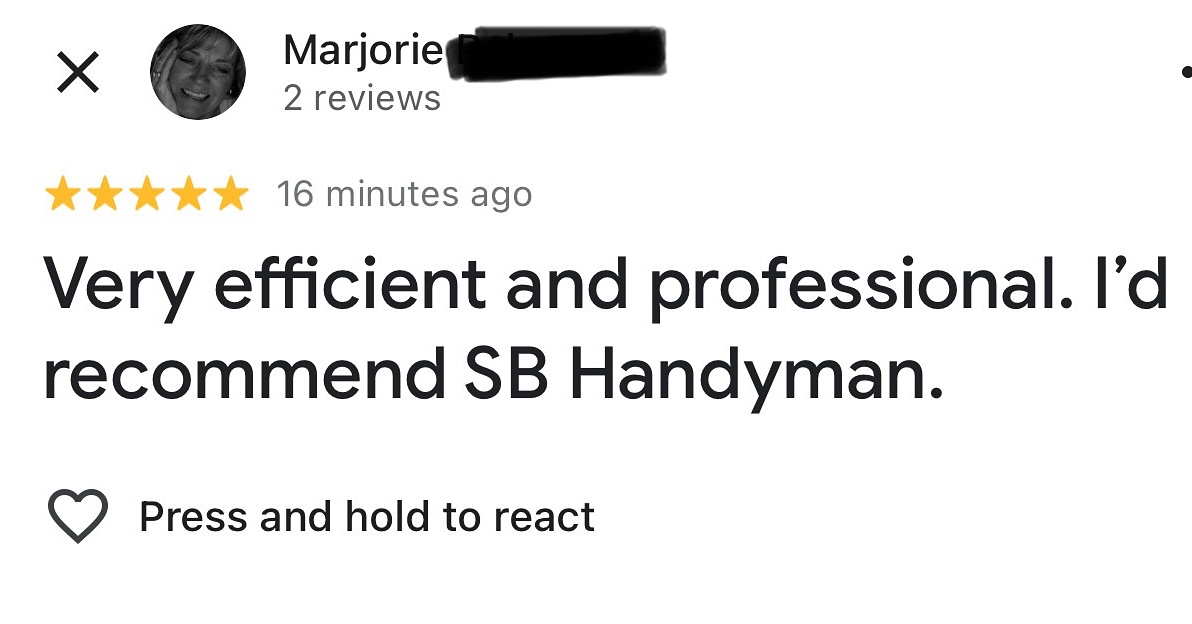 Thank you 🙏 ⭐️ 💯
#handyman #handymanservice #santabarbara #805