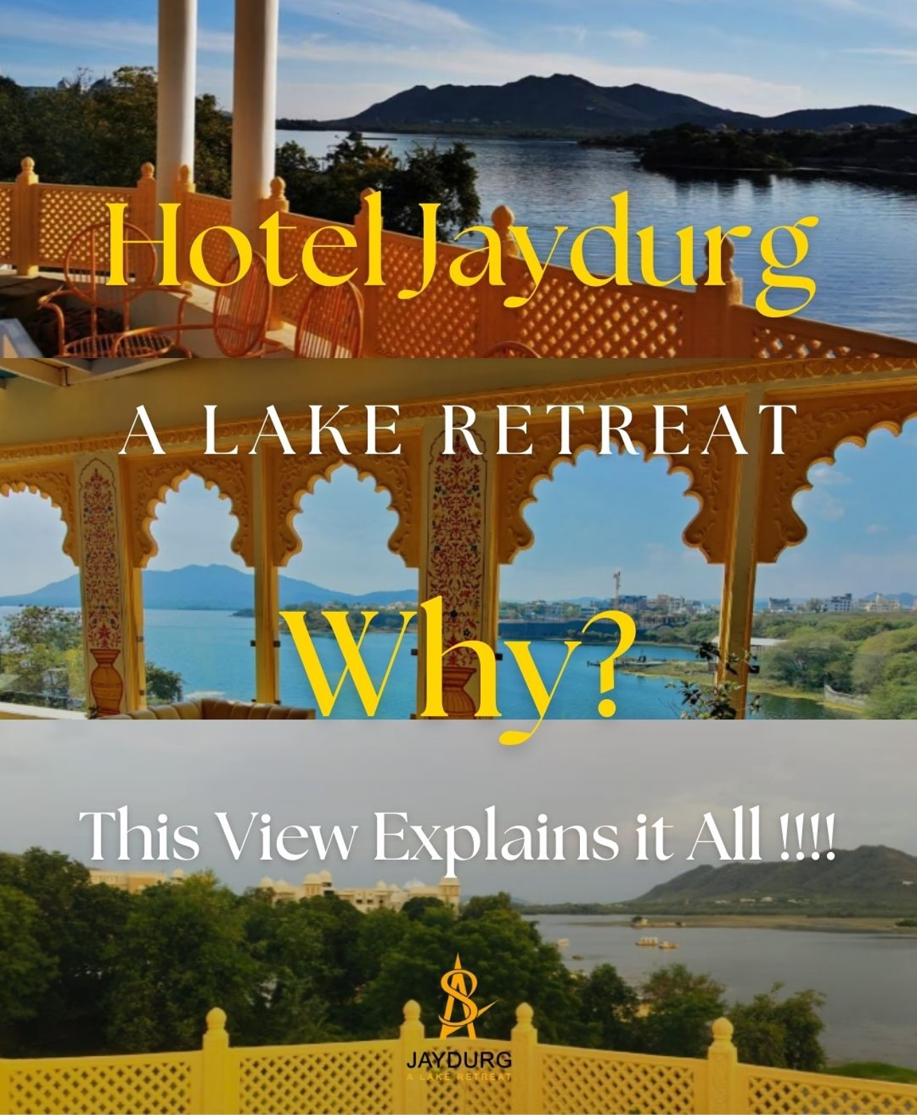 ✨ Jaydurg – Where Every Sunset Paints a Story ✨
Some places aren’t just visited; they are felt. 💙 Nestled by the serene waters of Udaipur, Jaydurg isn’t just a retreat—it’s a dream woven in golden sunsets, rippling waves, and timeless beauty. 🌊🌅
This view isn’t just stunning; it’s the reason why Jaydurg is called a retreat—a place where the sky kisses the lake, and peace finds a home. 💫🏞
📍 Come for the view, stay for the serenity!
#Udaipur #MustVisit #beststay #hotelinudaipur #lakesideview #udaipurlakecity #jaydurg