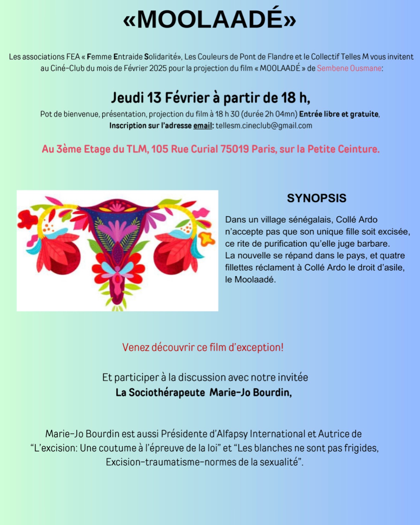 Découvrez notre invitée de Jeudi 13 Février pour notre ciné club 😉✅