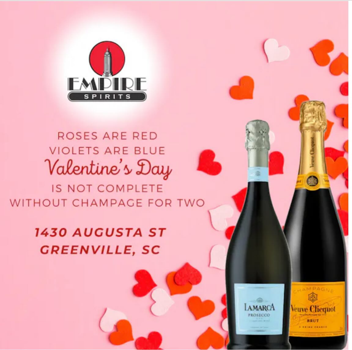 This Valentine’s Day, set the mood with the perfect bottle from Empire Spirits! Whether you’re toasting with bubbly, sharing a smooth red, or crafting cocktails for two, we have everything you need to make the night special. #valentinesday #champagne #onlyonaugusta #keepcalmandkeepdrinking