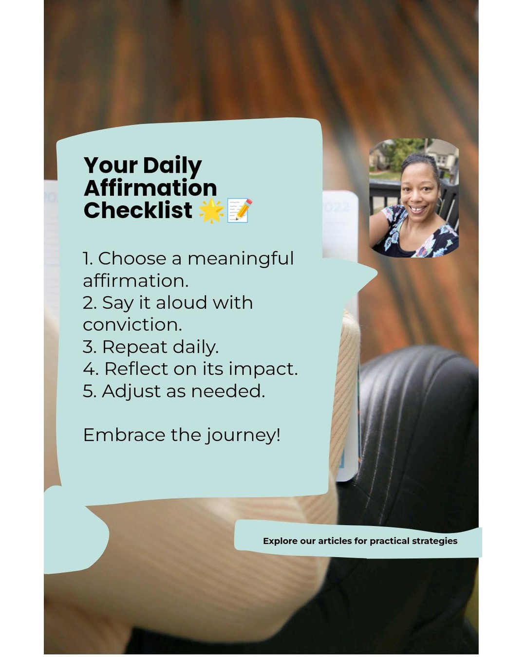 Fun fact 🤔: Positive affirmations are like giving yourself a little pep talk! 🌟
When you say stuff like "I'm just being me" or "I'm all about doing things with purpose," it's more than just words—it's a cool way to remind yourself of who you are and what you're all about. 💪
These little reminders help keep us grounded, even when life gets a bit wild. 🌈
They're like a GPS for navigating the chaos, keeping us focused on what really counts. 🧭
So, why not give it a shot today?
Drop your go-to affirmation in the comments or check out our articles for some handy tips! 💬✨
#GoodVibes #LivingWithPurpose