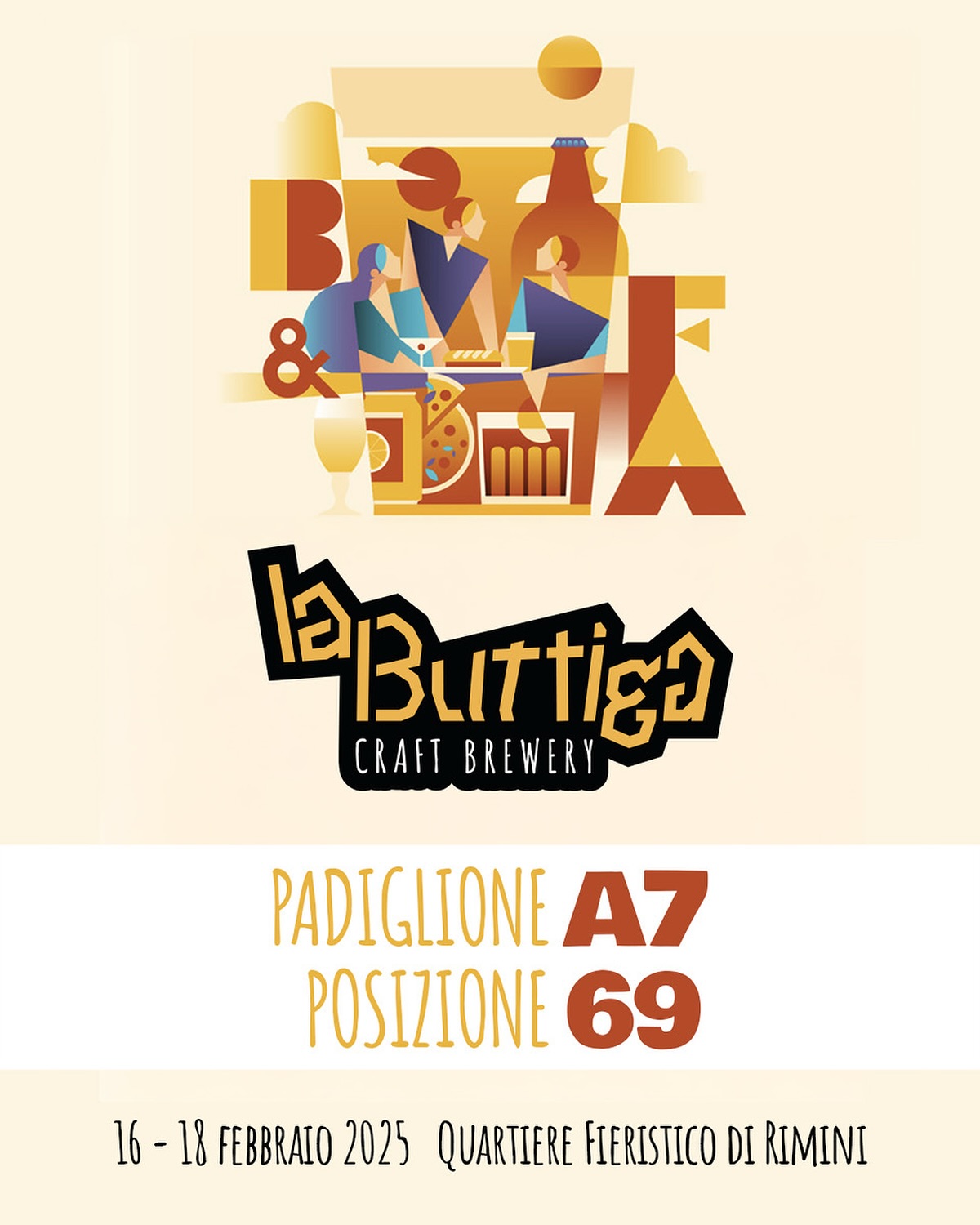 Ci trovate a Rimini al @beerfoodattraction dal 16 al 18 Febbraio, Padiglione A7, Stand 69, non potete perdervi #LaButtiga #BEVICOMEUNTORO