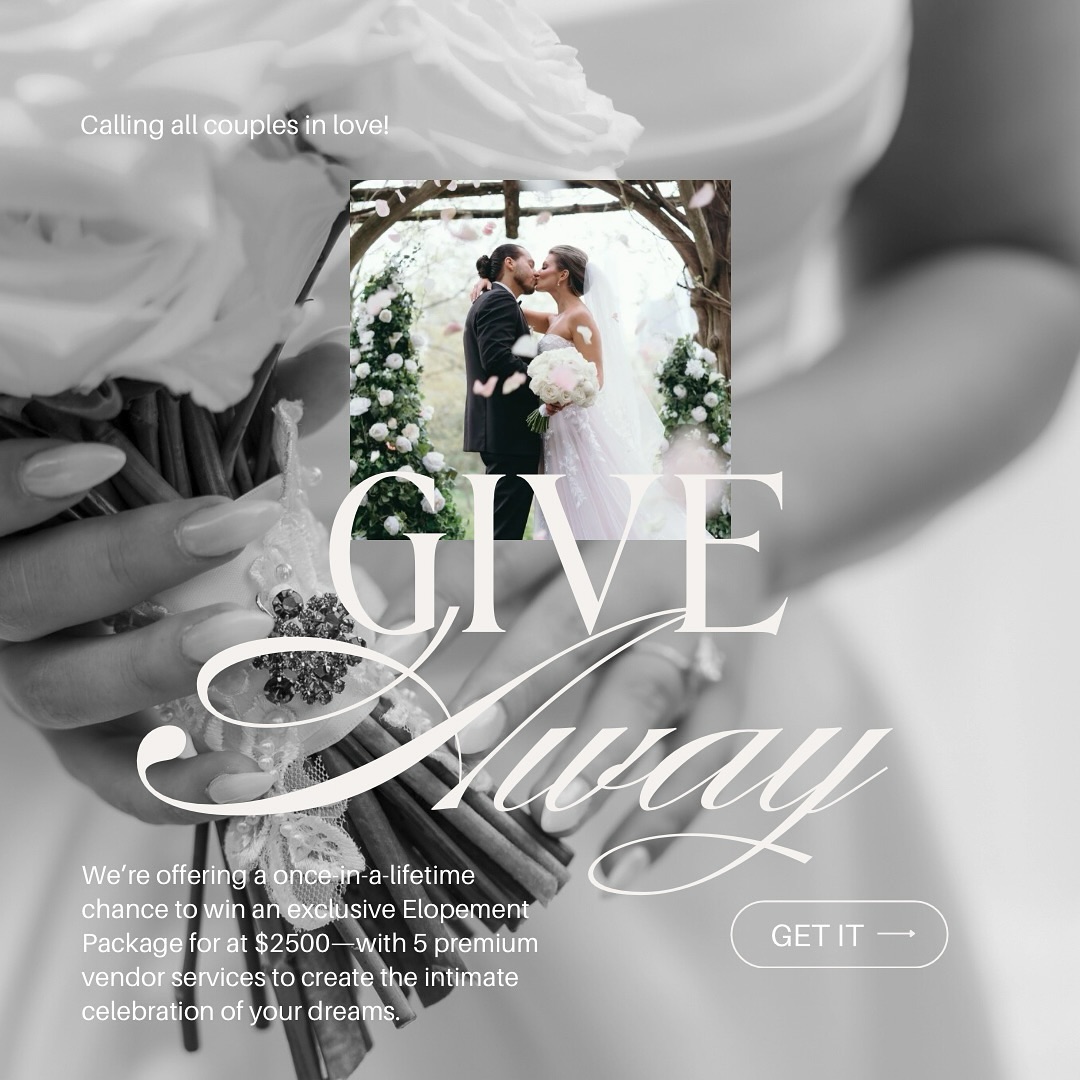 ✨ WIN A LUXURIOUS ELOPEMENT PACKAGE FOR $2500! ✨
Calling all couples in love! 💍
We’re offering a once-in-a-lifetime chance to win an exclusive Elopement Package for at $2500—with 5 premium vendor services to create the intimate celebration of your dreams. 🥂
The package includes:
• 💐 Exquisite Wedding Florals by @sun_moon_designs8
• 📸 Timeless Photography to capture every heartfelt moment by @vvs.weddings
• 🎥 Cinematic Videography that preserves your love story by @amonetvision
• 💄 Flawless Bridal Makeup for a radiant look by @Sheimakeupartist
• 💍 Personalized Officiant Services to guide your ceremony with love by @ctheofficiant
HOW TO ENTER:
1 Follow all of us on Instagram:
@vvs.weddings | @sun_moon_designs8 | @amonetvision | @sheimakeupartist | @ctheofficiant
2 Tag your partner and a soon-to-be bridefriend in the comments (each tag = 1 entry).
3 Share this post to your story and tag us for extra entries! 📲
4 DM us your email address so we can notify the lucky winner.
Winner will be selected March 8, 2025.
💖 Let us craft the elopement experience of a lifetime—one filled with love, elegance, and memories you’ll cherish forever. 💖
