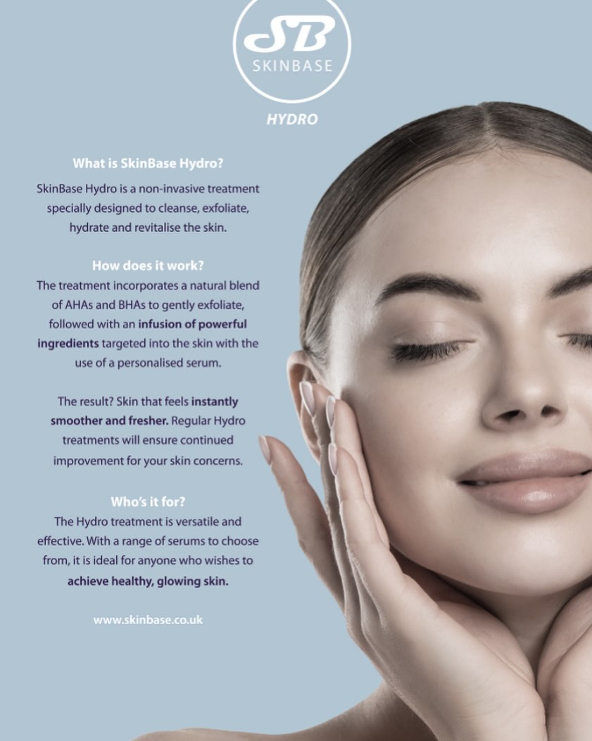What Is SkinBase Hydro?
Are you considering investing in the SkinBase Hydro treatment and would like to know how it works? You’ve come to the right place.
SkinBase Hydro is a non-invasive treatment specially designed to cleanse, exfoliate, purify, hydrate and revitalise the skin. The treatment incorporates a natural blend of AHAs and BHAs to rid the skin of dead skin cells and debris, before infusing the skin with a targeted serum. Find out more in our next post, or get in touch to book in.
There’s no better time to book a course of Hydro than with the SkinBase Transformation of the Year competition happening right now. Book a course of treatment to transform your skin, and be in with a chance of winning a Caribbean Holiday!
#bettysbeautyspot #hornchurch #skinbasehydro #noninvasiveskincare #skinbasefacial