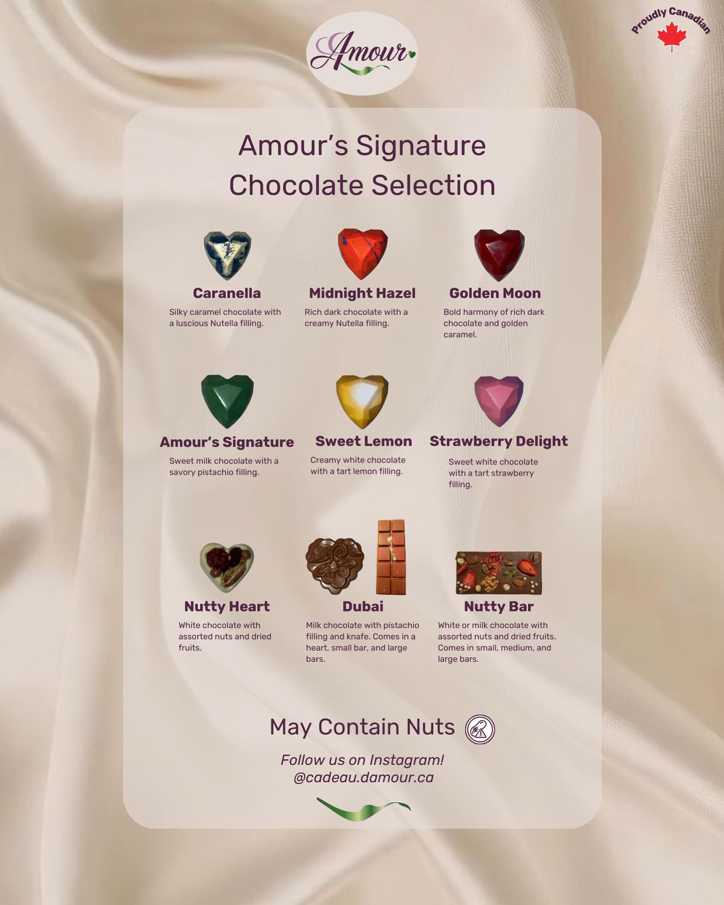 🍫✨ Indulge in luxury with Amour’s artisanal chocolates! We’re bringing our handcrafted, high-quality treats to Square One Mall from February 13–15 (10:00 AM–9:00 PM) & February 16 (11:00 AM–7:00 PM).
Perfect for gifting or treating yourself, our chocolates are made with love and the finest ingredients. Don’t miss out—visit us and experience the taste of elegance! 💝
📍 Square One Mall
📅 Feb 13–15: 10 AM – 9 PM
📅 Feb 16: 11 AM – 7 PM
#squareonemall #artisanalchocolates #luxurytreats #torontoeats #chocolatelover #gourmetchocolate #handmadewithlove #valentinesgift