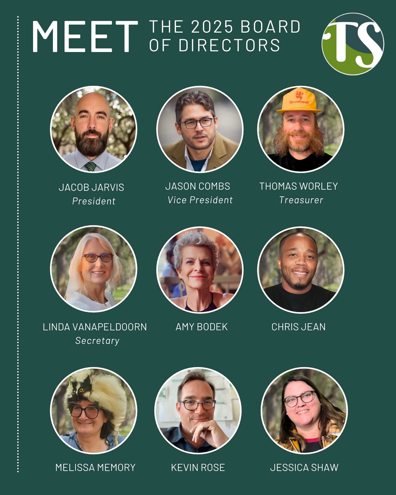 📢 Meet the 2025 TSNA Board of Directors! 📢
We’re excited to introduce the dedicated community members who will be leading the Thomas Square Neighborhood Association into the new year!
✨ President: Jacob Jarvis @jacobmjarvis
✨ Vice President: Jason Combs @jtraveller76
✨ Treasurer: Thomas Worley
✨ Secretary: Linda VanApeldoorn
✨ Board Members: Amy Bodek, Chris Jean, Melissa Memory, Kevin Rose, Jessica Shaw
Together, we’re committed to building community, fostering engagement, and preserving the unique character of Thomas Square. Stay tuned for updates, initiatives, and ways to get involved—we can’t wait to work alongside all of you to make 2025 an incredible year for our neighborhood!
To learn more about our board members visit our website at the link in our bio!
#thomassquare #TSNA #savannahga #starlanddistrict #CommunityLeadership #NeighborhoodStrong