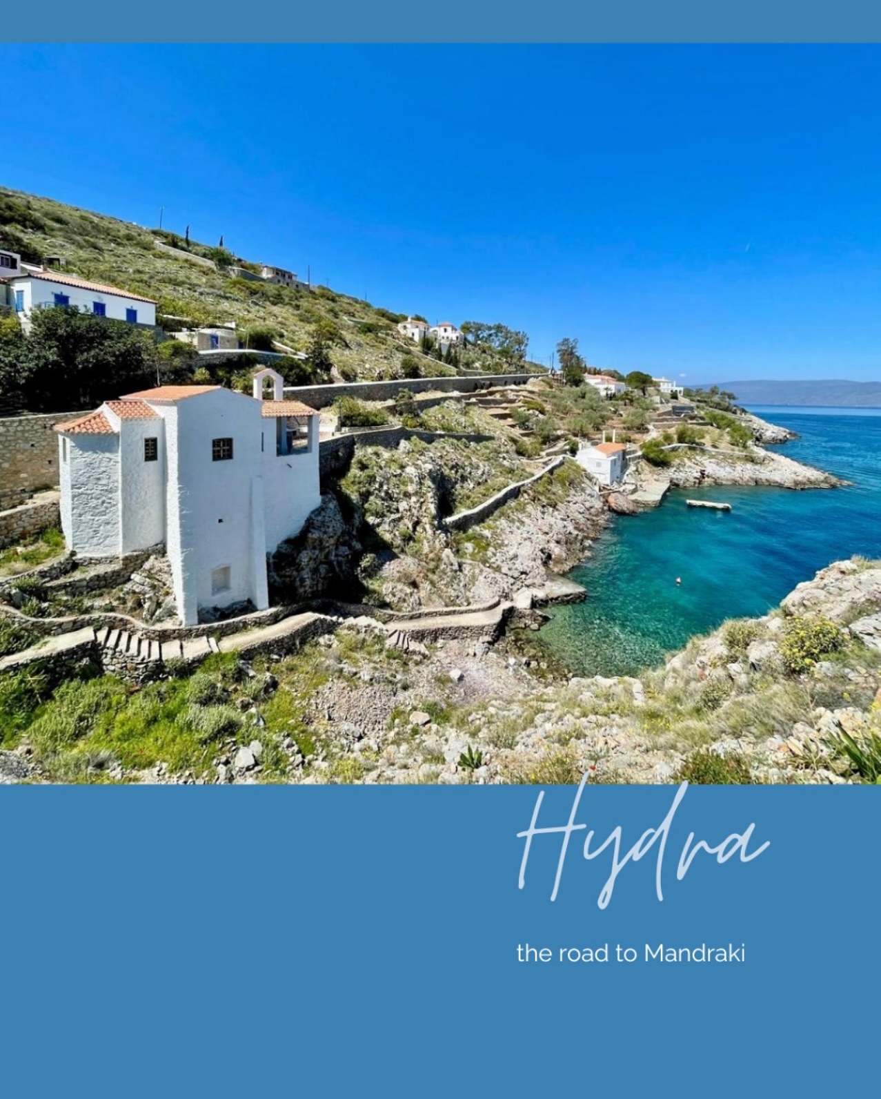 I walked this road each day for two years … at its farthest point, where I lived, was the beach where Lawrence Osborne set his mystery tale ‘Beautiful Animals’ - Mandraki - an old boat building cove, a tiny hamlet without everything … #hydraisland #hydragreece #greekislands #whitechurch #remote #longwalk #writer #writersisland #writingbythesea #writebythesea #writingbythesea_inhydra