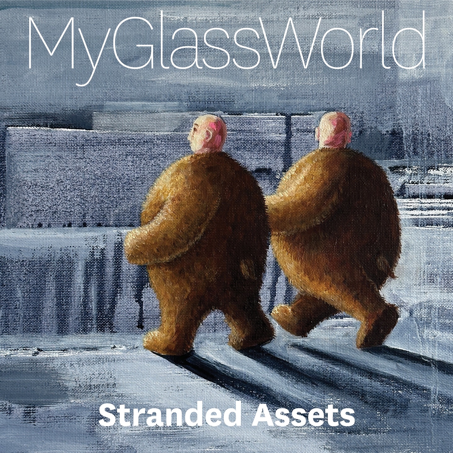 Here it is! The artwork for our forthcoming album, created by world renowned artist janegifford.co.uk, reflects the abstract, and the unusual ...with two band members being prepared to wear bear suits.
The album lands on Friday 9 May. Stay tuned for more.
#myglassworld #strandedassets #albumartwork #comingsoon #newmusic #albumrelease