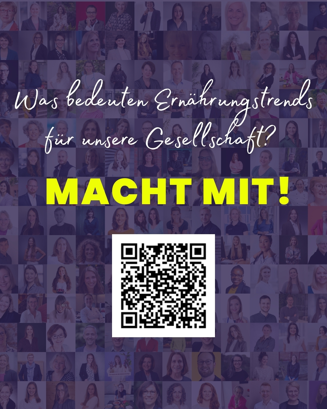 Was bedeuten Ernährungstrends für unsere Gesellschaft? Deine Meinung zählt! 🍏✨
Was wir essen, beeinflusst nicht nur unsere Gesundheit, sondern auch das Klima und die Zukunft unseres Planeten. 🌍 Der Trendreport Ernährung 2025 befasst sich mit diesen Entwicklungen. Das Ziel: Aufklärung und Inspiration.
💡 Wie hilft dir der Report in deinem Alltag oder Job? Nutzen andere in deinem Bereich die Inhalte? Sag’s uns in unserer 2-Minuten-Umfrage!
👉 QR-Code scannen oder Link in der Bio klicken! 💜
P.S.: Mit Deiner Teilnehme unterstützt du unsere Arbeit, da wir damit unsere gesellschaftliche Wirkung ermitteln.