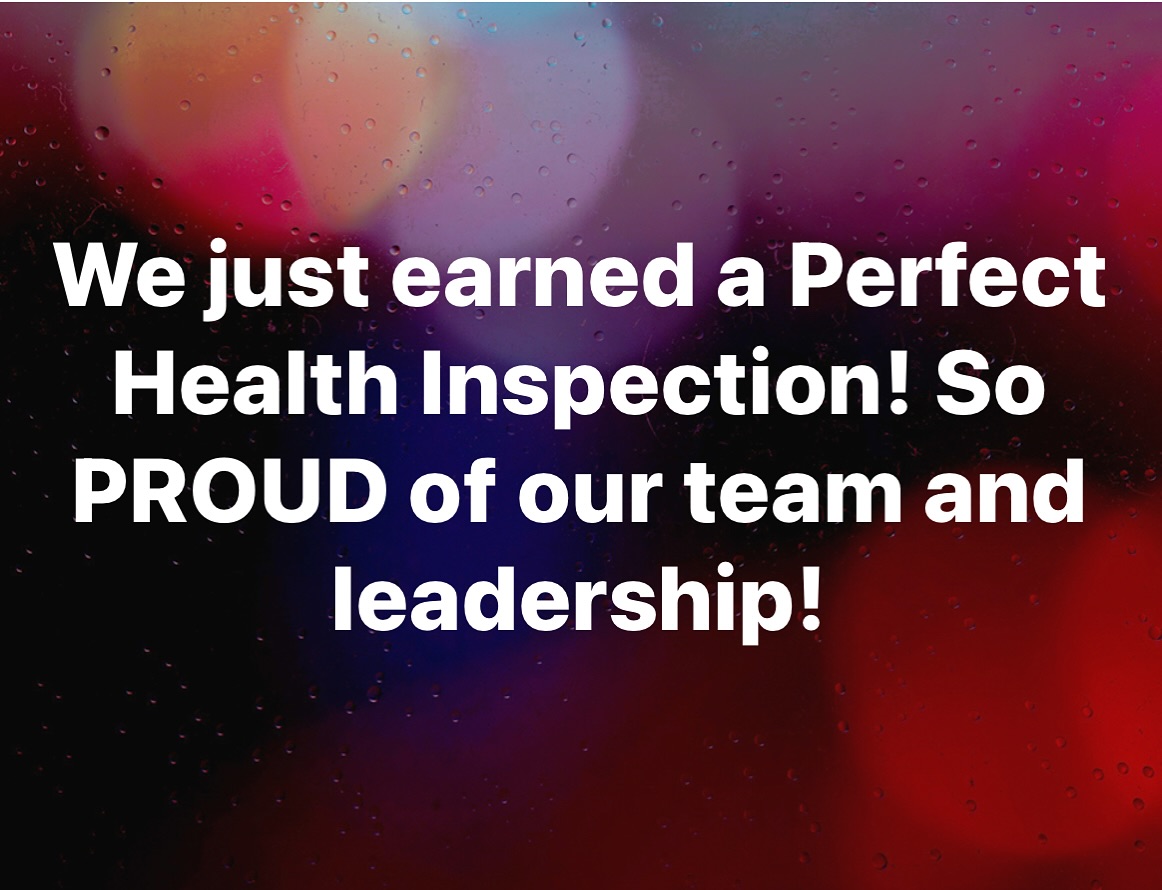 It’s a commitment to being organized, clean, and mindful- always. Our team varies drastically in age and experience, but our leadership pulls everyone to the same page and ensures a safe (and delicious) experience for all of our customers! 👊🏼