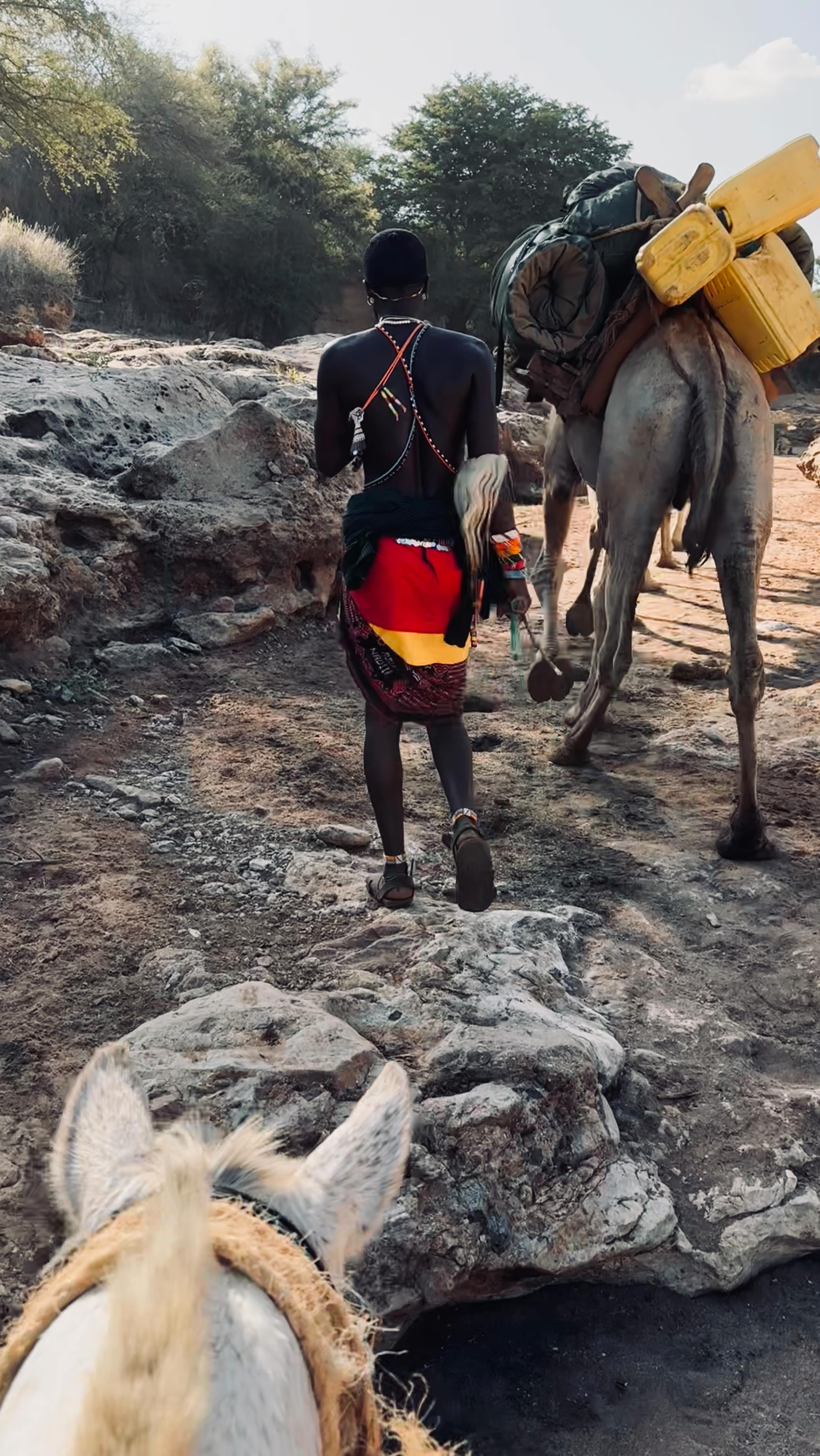Day 5: Wild Ride, kicking out of camp ~ homeward bound 🐎
After we waved goodbye to our guests, we jumped in our saddles and started the journey home; 3 camels with basic camp and essentials for horse/man, a number of local Samburu and our team. We rode and towed our horses and headed off towards home with the goals at reaching a previous camp by the river bed by dusk.
The speed and agility of the camels and Samburu warriors blew my mind. We often found it hard to keep up on our horses as they delicately picked their way through rocky paths, acacias and other obstacles.
Riding through endlessly beautiful sandy lugas (riverbeds) with the dust, shadows and movement was really magical.
The horses somehow knew we were heading home & strode out with plenty of energy.
We reached our camp from Day 2. The horses got to drink at the singing wells with the stunning voices of the men encouraging them to drink plenty before hay and supper.
We pitched our tent, collapsed onto our mat, ate a packed supper out the tupperware, washed in our buckets and crawled into bed for the last night under the stars.
Exhausted, pretty grubby but super happy with the weeks trip 🤍
Early rise for the final push home the next day, where we weren’t sure if it would take half a day or whole 🤞🏼🙄
#Chyuluandmouse #olmalo #thewildreset #mouseinthewild #meandmouse #moveshiftfeel #kidogoyokitchen #ridewild #wildride #horsebacksafari #horsesafari #thisiskenya Kenya Safari #olmalonomad #yogasafari #yogachef #safarichef 🐎🇰🇪