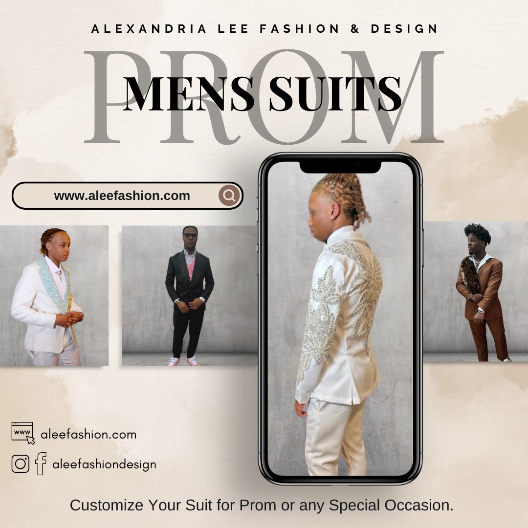 We can design a custom suit for you or customize your favorite suit.
Call now or go online to book a consolation. www.aleefashion.com