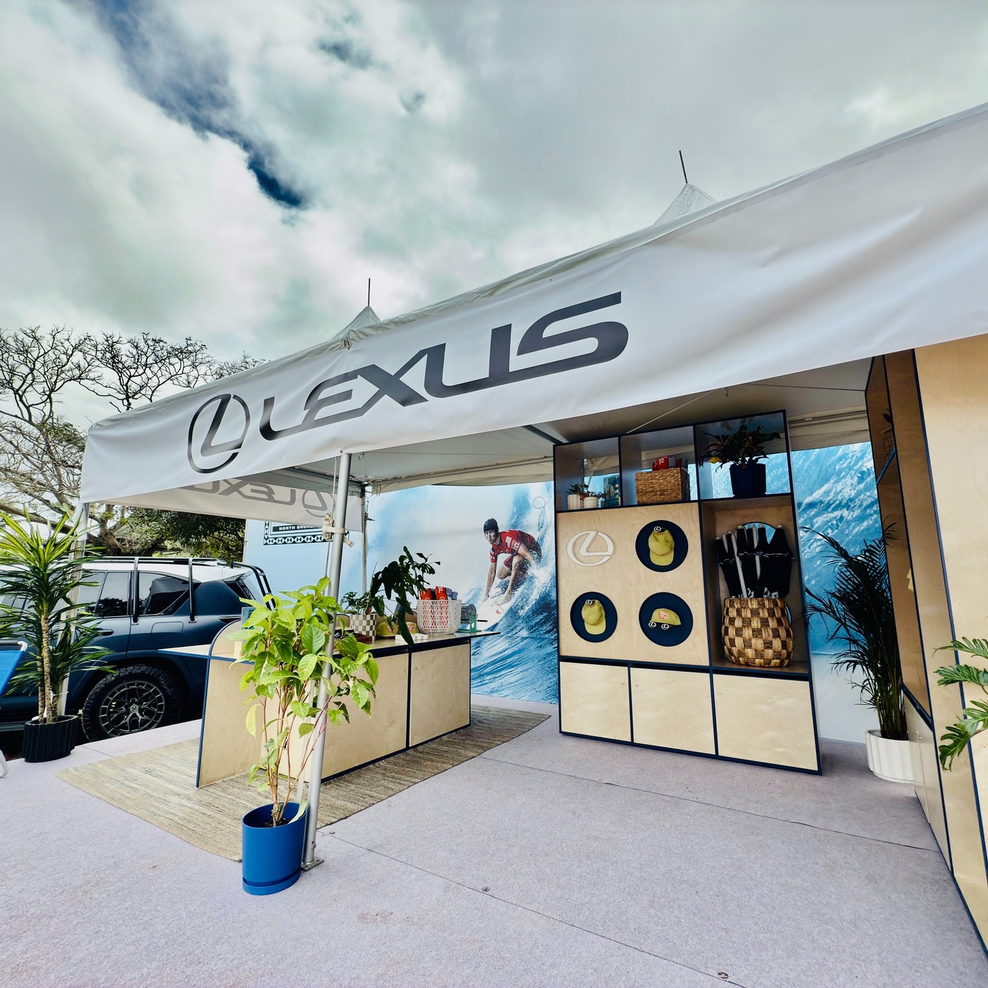 Honored to have been selected by @kindred.fyi to fabricate this project for Lexus and their booth at the 2025 Pipe Pro Master Event at Ehukai Beach. Special Mahalo for Shauna and Bex from Kindred for their trust in our company Woodwork Designs Hawaii LLC and Davin and Gen for their help in getting this project fabricated and delivered on time. Woodwork Designs Hawaii LLC is your one stop shop for millwork, CNC work, laser engraving, custom fabrication and more. #surf #surfing #customwoodwork