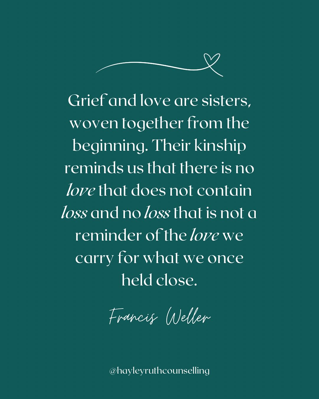 Grief and love are sisters, woven together from the beginning. Their kinship reminds us that there is no love that does not contain loss and no loss that is not a reminder of the love we carry for what we once held close. - Francis Weller
Beautiful image by @mollyccostello 🌻
#griefandlove #griefandlovearesisters #grieftending #griefquotes #griefjourney #griefislove #griefsupport #grieftherapy #griefandloss #thewildedgeofsorrow #francisweller