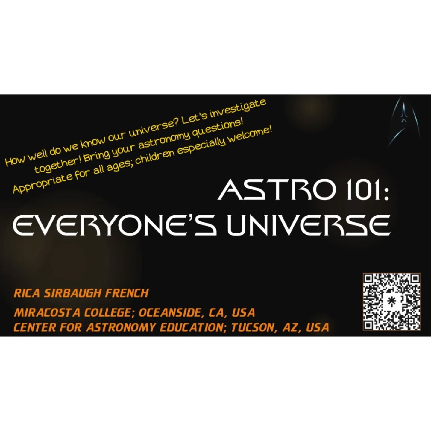 🗣️📣 TALK HOSTED BY TNI:
Virtual Trek Con 🤓
virtualtrekcon.com
Today at 4 pm PST, Dr Rica French will be giving the talk:
"Astro 101: Everyone's Universe"
Come take a look at how well we know the universe and what knowledge is on the horizon! Children especially welcome (they ask the best questions)!
@rica.dink is a Professor of Astronomy and Assoc. Director of the Center for Astronomy Education.
She's a Star Trek:TNG gal first (she'll be wearing the uniform!), but also has a special love of Voyager and her Trek friends across the globe with whom she Zooms periodically. 🖖
#startrek #virtualtrekcon #neurodiversity #NDinSTEM