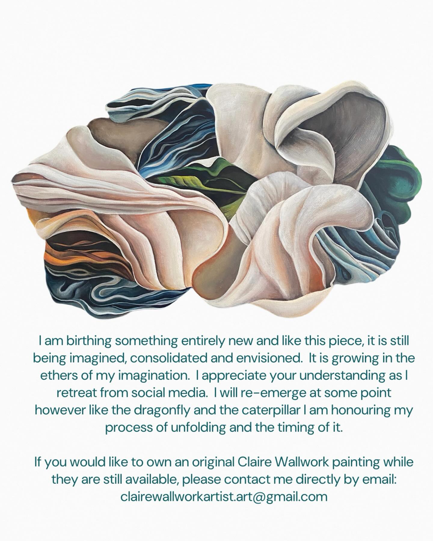 Everything I have created here has been a beautiful labour of love. Each piece embodies the wisdom revealed during its emergence. This next phase of my life is taking me in a completely different direction and though I am sure I will always express creatively, it will not be as a painter so if you would like to enjoy your own original, now is the time to reach out. Please email me directly - address in photo above (please don’t DM me as I am switching off from social media and will not see your message).
I am pouring love and gratitude to you all and look forward to reconnecting at some point when the fabric of my dreams has been brought into the physical. 💟