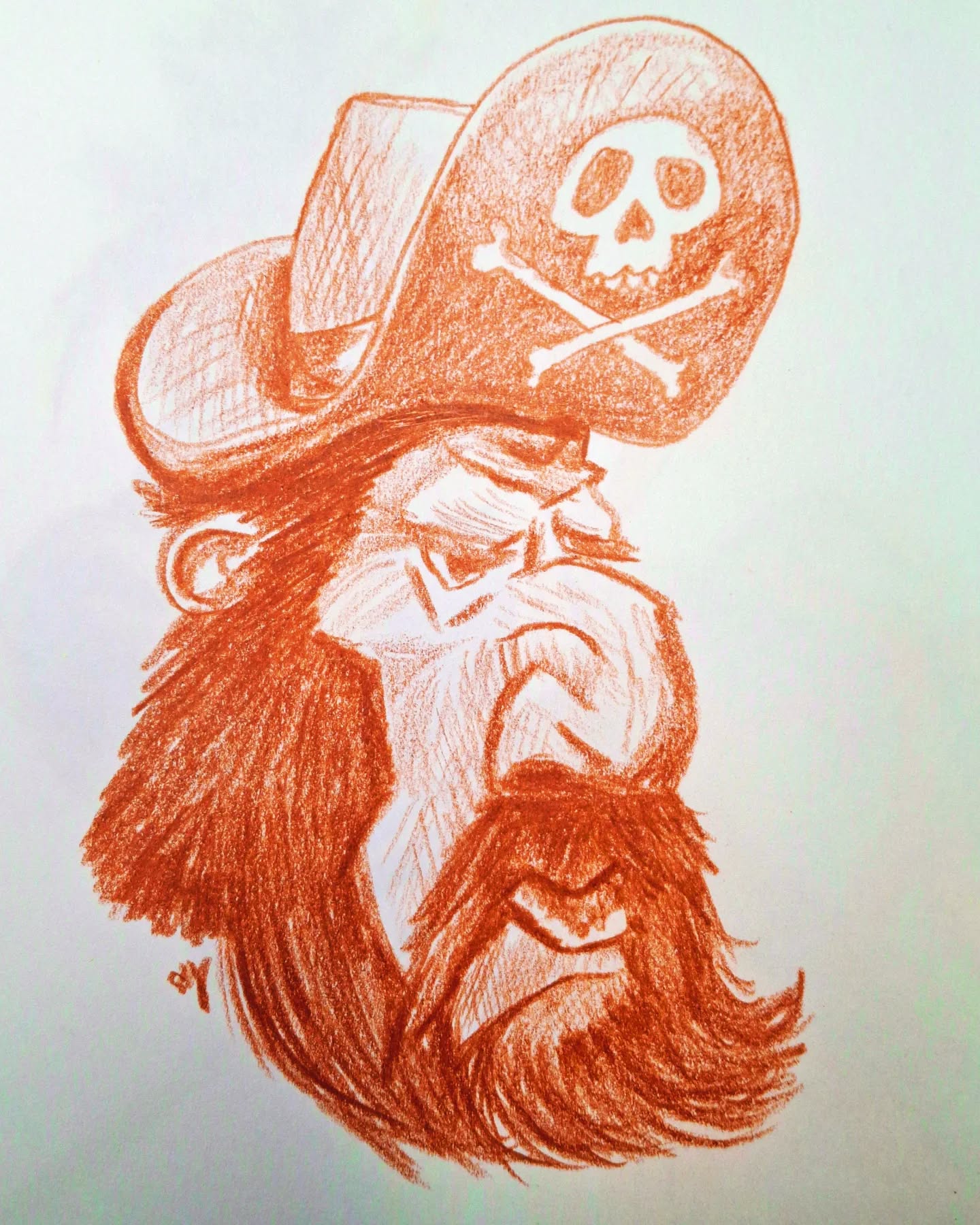 Blustering barnacles!
Just a very quick sketch before church started. Color lead mechanical pencils.
#beard #mustache #artwitharrrr #pirateart #pirate #artsketch