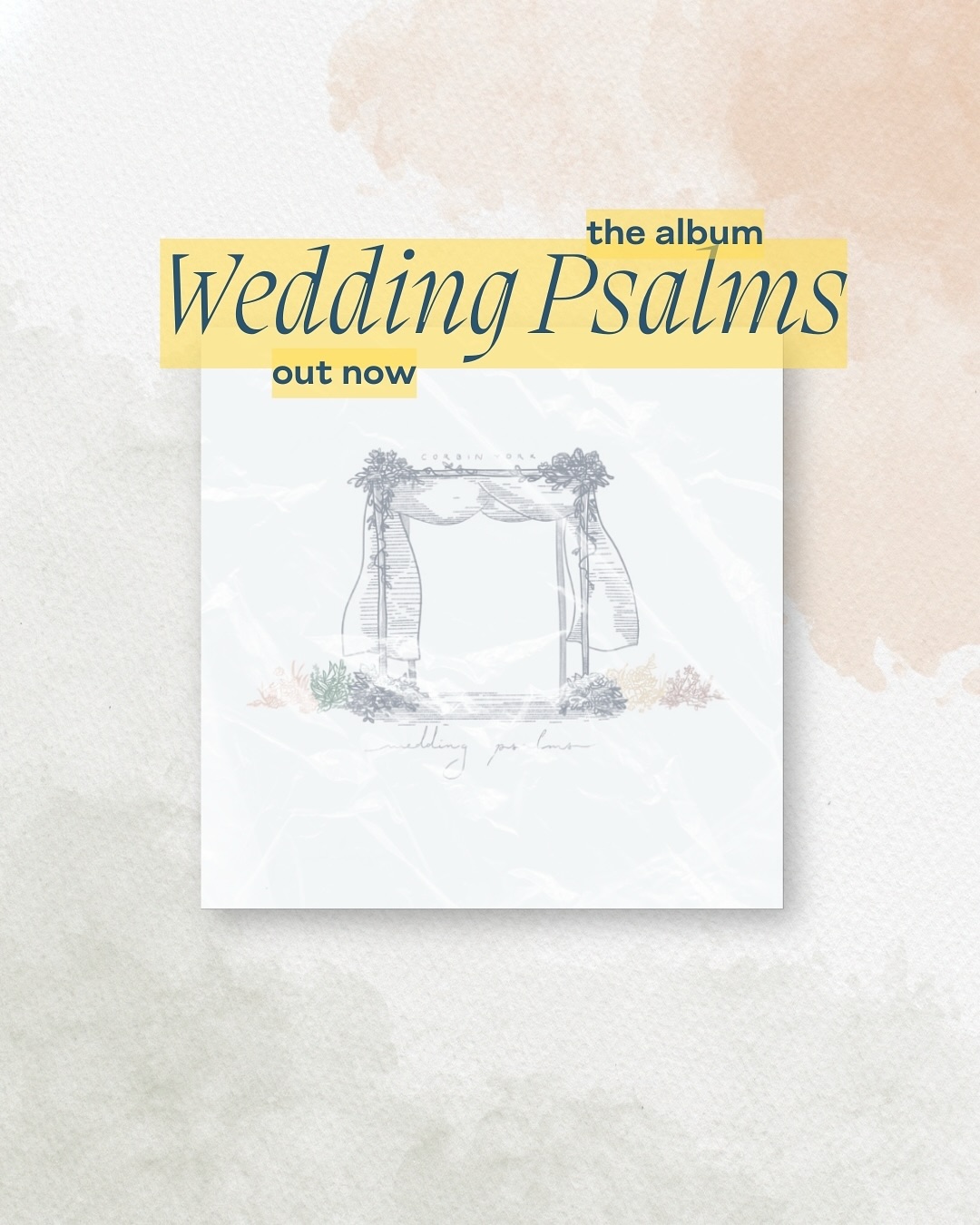it’s out! the Wedding Psalms album with all the singles + 10 new songs dropped everywhere today. if you’ve been impacted by these songs, please help me share this message with as many as possible!
i have so many reasons to give thanks. more than I can really express here in this post. thank you God for the ways this project has changed me. thank you to the phenomenal team of people God brought around me to help steward these songs and this message.
may God receive all the praise, honor, and glory.
