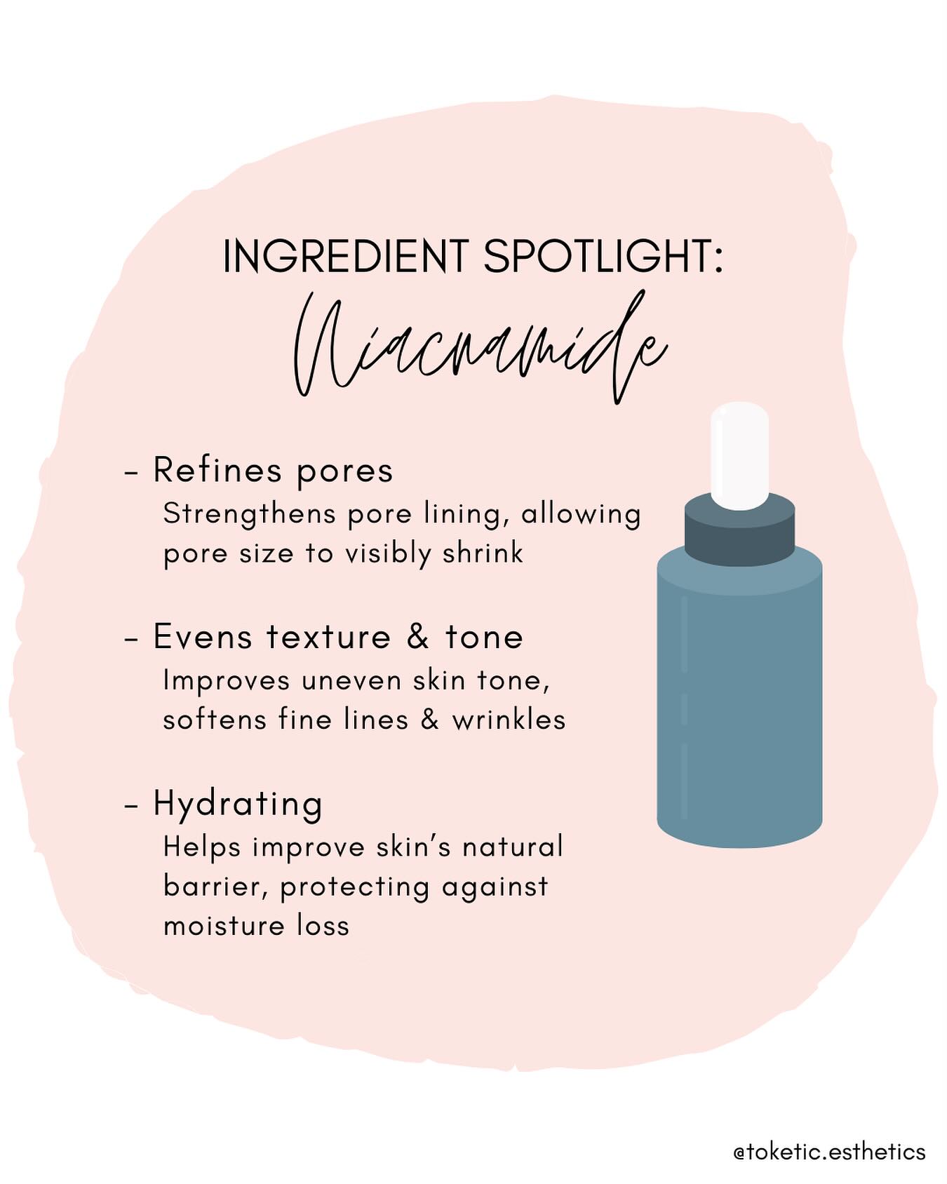 Meet one of my fav anti-inflammatory skincare ingredients: niacinamide! It…
❗reduces redness & inflammation
💧 regulates oil production
☀️ evens out skin tone & texture
Look for niacinamide in serums, moisturizers, or even some SPFs!
#skincare #skincareingredients #skincareroutine #skincaretips #antiaging #aginggracefully #holisticskincare