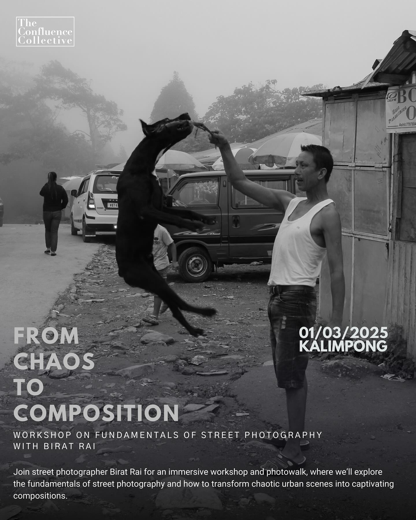 Join us for an exciting, hands-on workshop led by @birat_rai18 Birat Rai, a street photographer who has been capturing the streets of Kalimpong for the past 5 years. Learn from his expertise as you dive into the world of street photography!
Learn the art of candid photography, composition, lighting, and timing from a local expert.
Discover the rich history of street photography and how to tell compelling stories through your lens.
Take part in a photo walk through Kalimpong, capturing the vibrant, dynamic moments that make the town unique.
Receive personalized feedback during a photo review session to refine your technique.
Get ready to see Kalimpong through a photographer’s eyes and master the art of street photography!
Sign up now! Limited spots available.