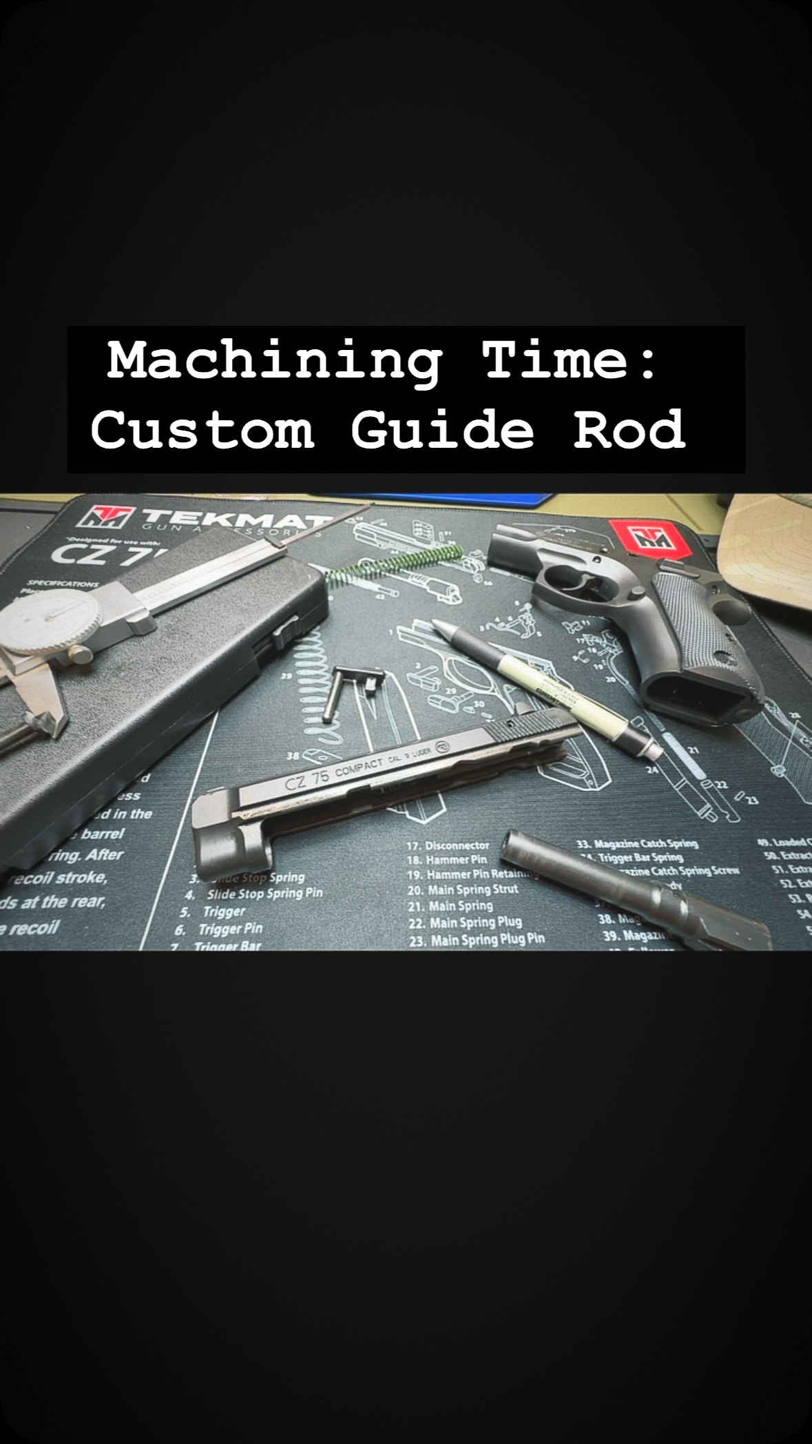 Machining a new guide rod to replace the plastic OEM rod. #gunsmithing #cz #andersonsc