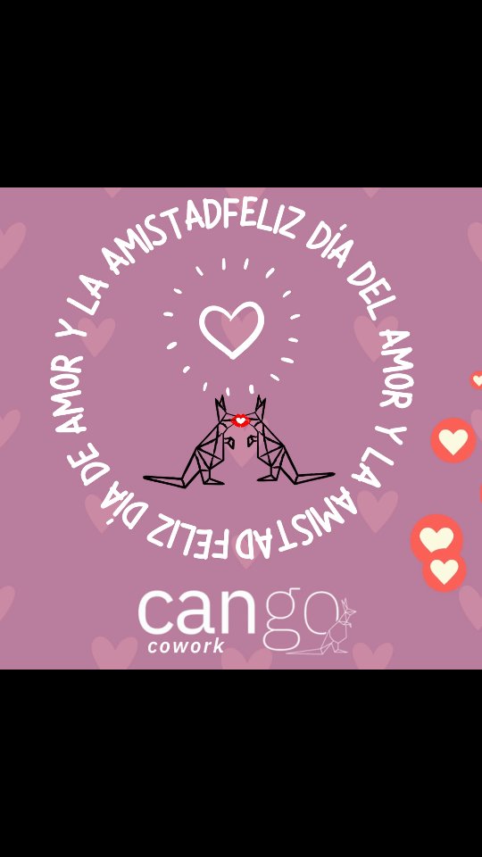 Haz sólo lo que amas y serás feliz; el que hace lo que ama está benditamente condenado al éxito, que llegará cuando deba llegar, porque lo que debe ser será y llegará naturalmente.
No hagas nada por obligación ni por compromiso, sino por amor. Entonces habrá plenitud y en esa plenitud todo es posible.
(Facundo Cabral)
El amor es la maravillosa energía creadora.
Que siempre esté presente en sus vidas y sueños💕
Feliz día del amor y la amistad te deseamos en Cango Cowork.
#coworking #cowork #oficinas #emprendedores #profesionales #direccioncomercial