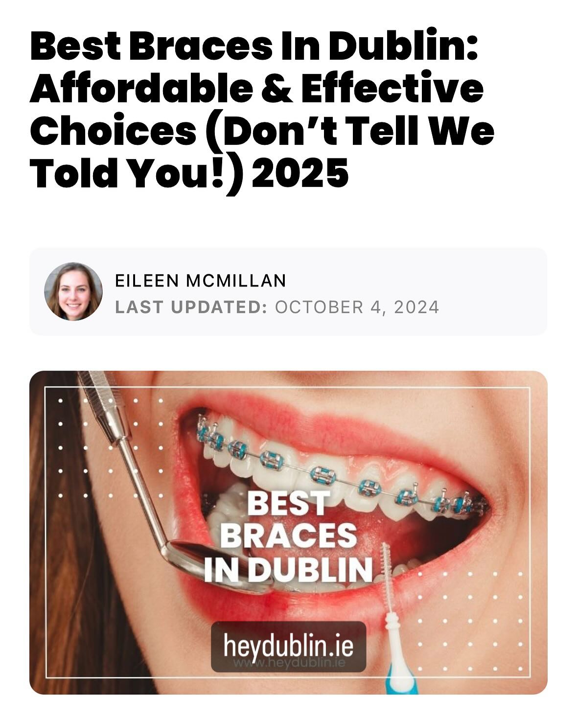 We are chuffed to be selected by Heydublin as Dublinโs Top Choice For Braces: The Smile Makeover You Canโt-Miss! Their genuine review means the world to us ๐๐๐ช
https://www.heydublin.ie/best-braces-dublin
#drkostas #kostasortho #orthodontist #braces #dublin #smilemakeover #straightteeth #invisalign #heydublin #bestofdublin