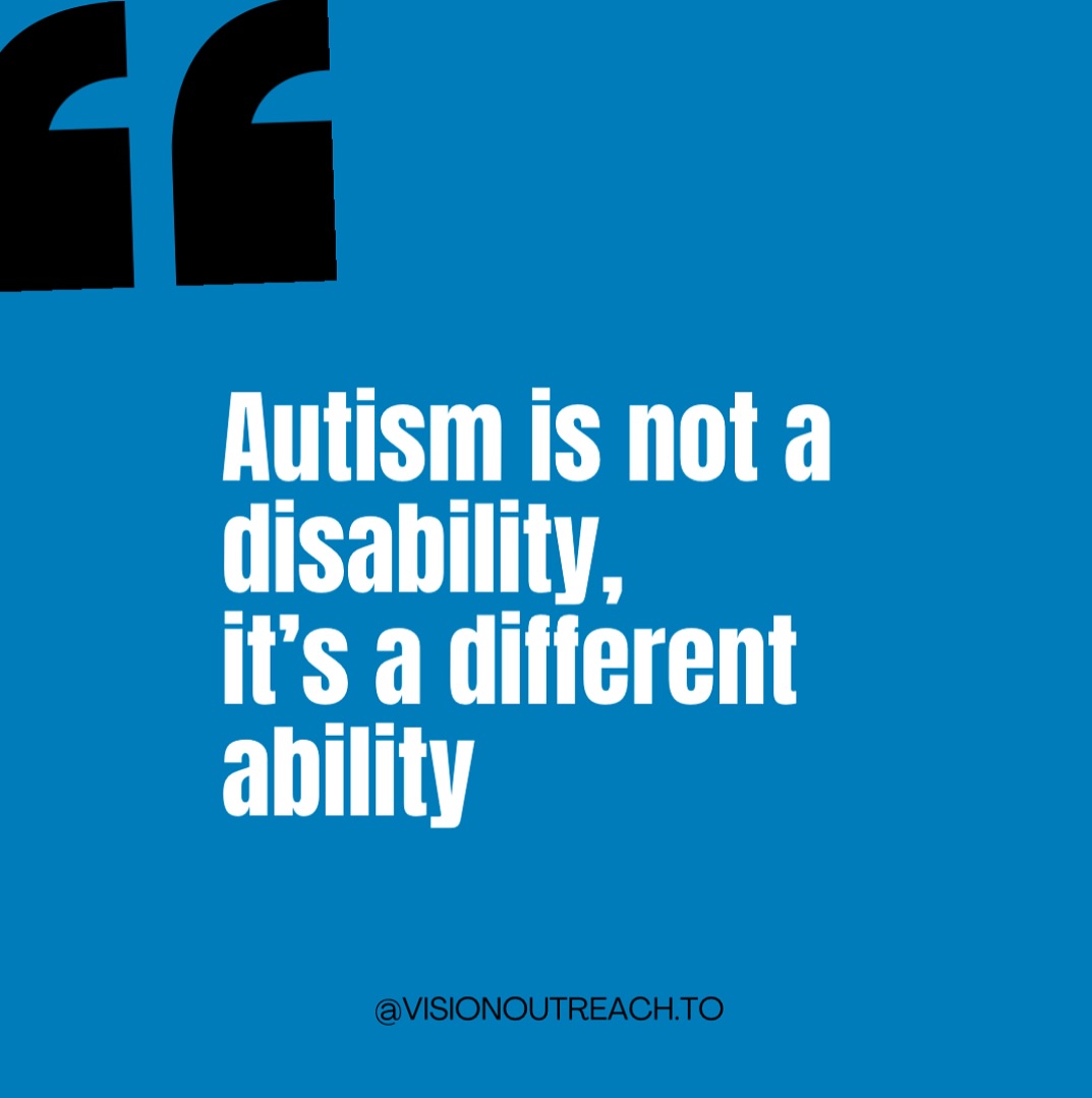Autism is not a disability, it’s a different ability ✨💙 Embracing unique strengths and perspectives! #AutismAcceptance #DifferentNotLess #VisionOutreach