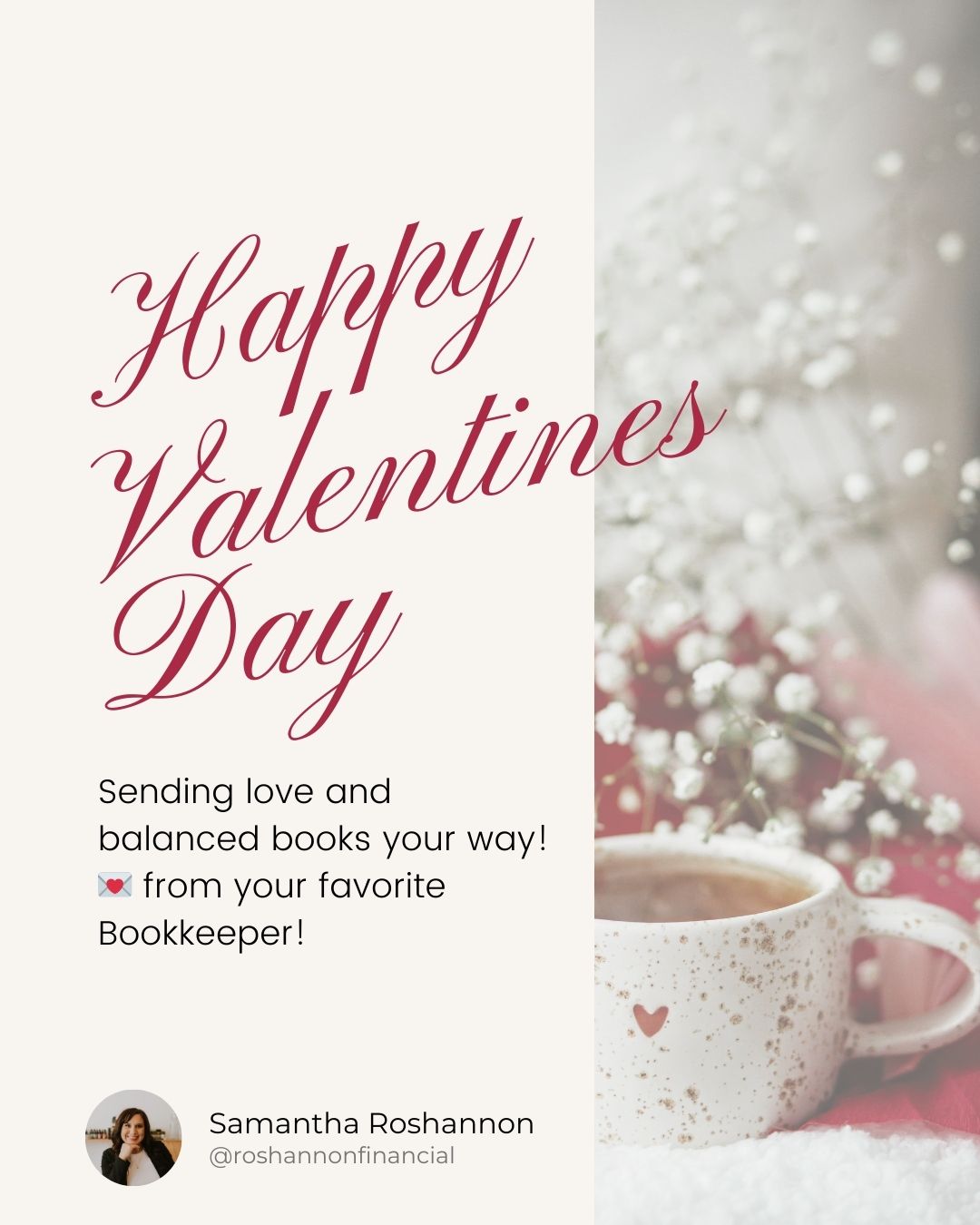 Wishing you a day filled with joy and everything you love!
From your favorite bookkeeper, happy Valentine’s Day!
.
.
.
#HappyValentinesDay #SmallBusinessSupport
#BusinessBookkeeping #BusinessAccounting #Bookkeeping #Accounting
#SmallBusiness