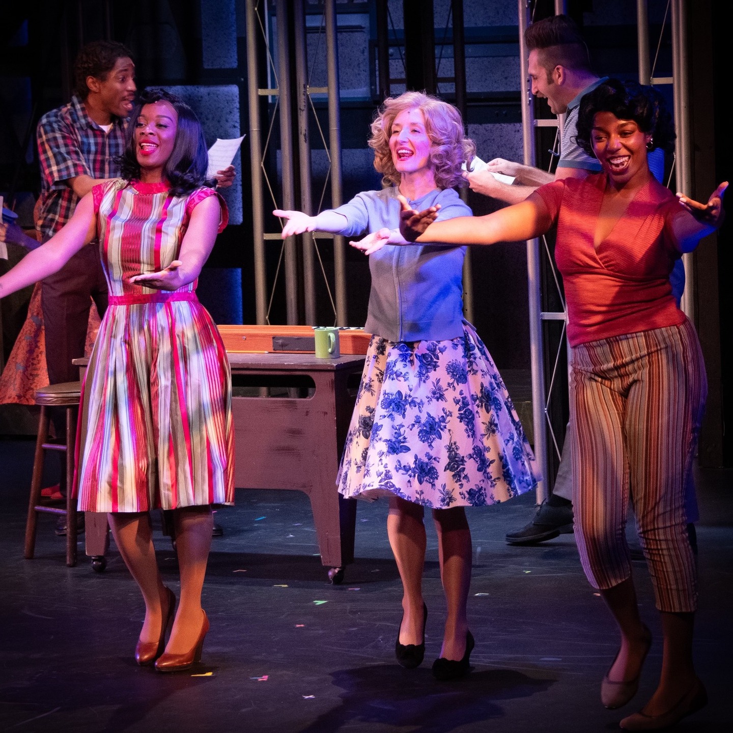 One more post-closing post with some production photos and backstage moments with our Beautiful family😍 Special thanks to @brentkuenning for thinking to capture those times I had to swing on with thirty minutes notice 😅