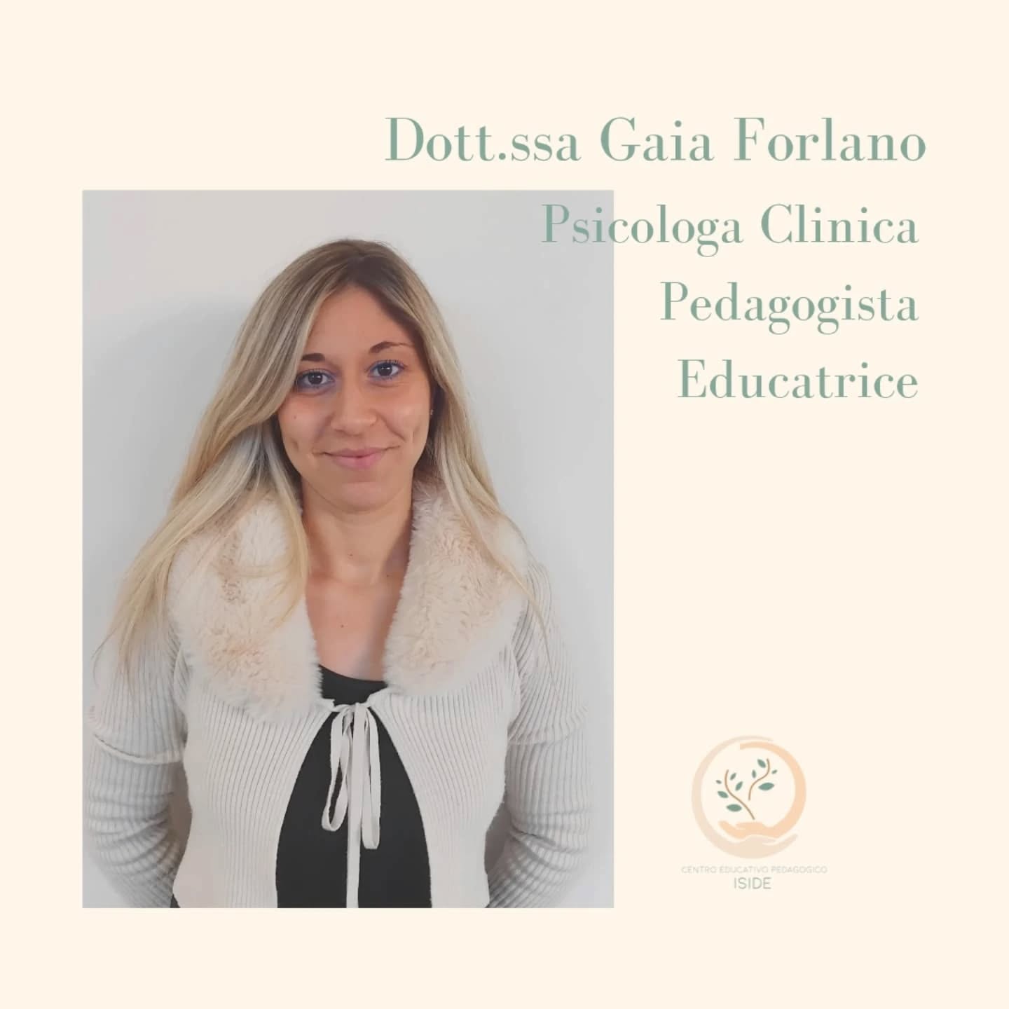 𝐃𝐨𝐭𝐭.𝐬𝐬𝐚 𝐆𝐚𝐢𝐚 𝐅𝐨𝐫𝐥𝐚𝐧𝐨
Psicologa clinica, Pedagogista ed Educatrice
Servizi rivolti ad adolescenti ed adulti.
Geragogia dell'anziano, per vivere al meglio un periodo di gdelicata transizione.
Per maggiori informazioni scrivi a:
pedagogista.forlano@libero.it