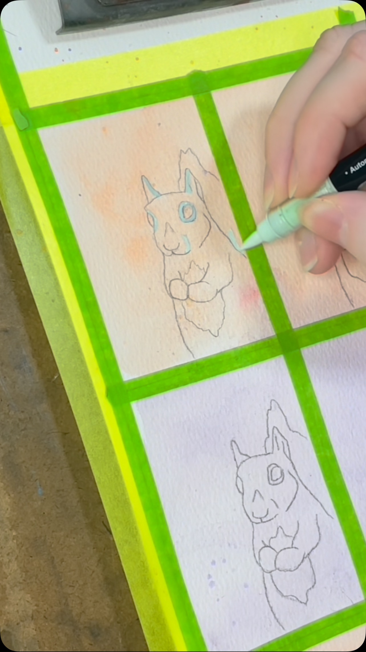 Sneak peak of the large project! #acrylicpaintmarkers #squirrel #squirrelpainting #acrylicpainting #acrylicmarkers #drawing #acrylic #monochromaticpainting #WIP