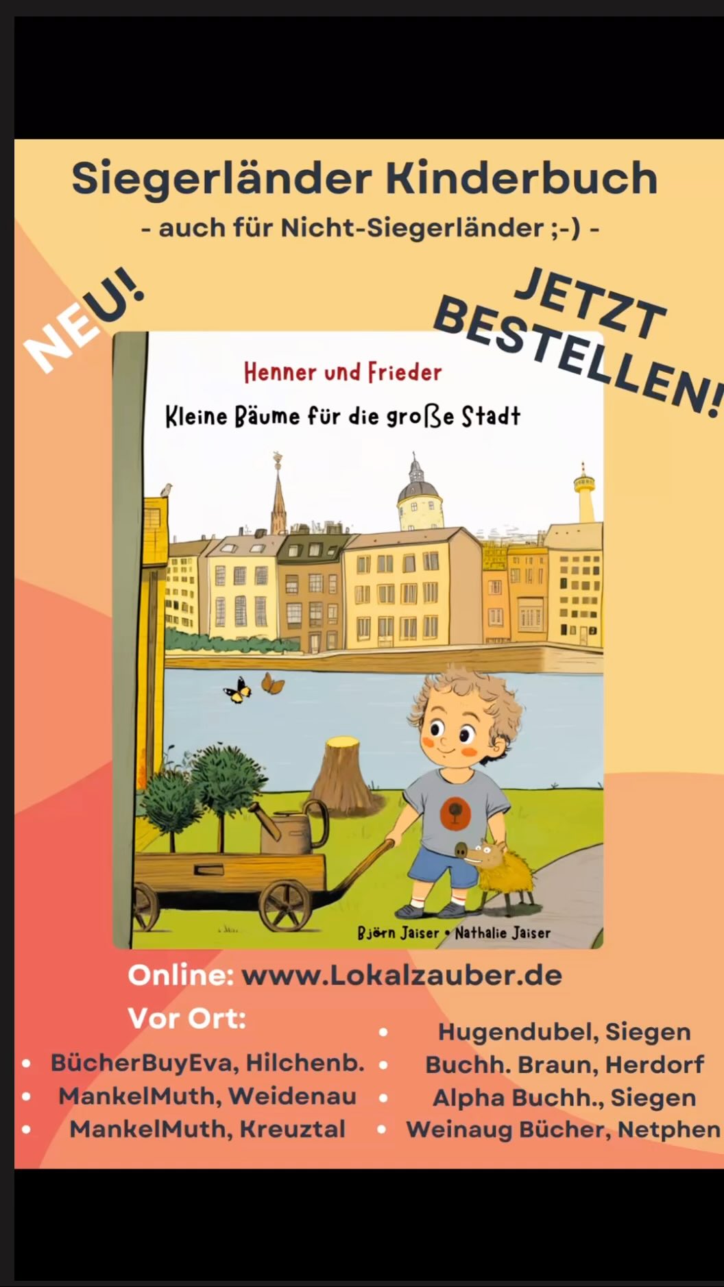 Neu!! Kinderbuch: Henner und Frieder machen die Stadt wieder schöner! Direkt die Erstausgabe bestellen oder vor Ort im Handel besorgen!
www.lokalzauber.de
@mankelmuth @siegenmitkids @hugendubel @hugendubel_kids @buecherbuyeva @buchhandlungbraun @weinaugnetphen @visit_siegen @frau_buecherfee
#kreuztal #burbachsiegerland #beauty #neunkirchen_siegerland #wilnsdorf #siegen #siegenwittgenstein #hilchenbach #netphen #badlaasphe #badberleburg #erndtebrück #freudenbergsiegerland #wimmelbuch #kinderbuch #lokalzauber #siegerland #wimmel #buch #wildschwein #hennerundfrieder #mama #familie #kinder #love #schwanger