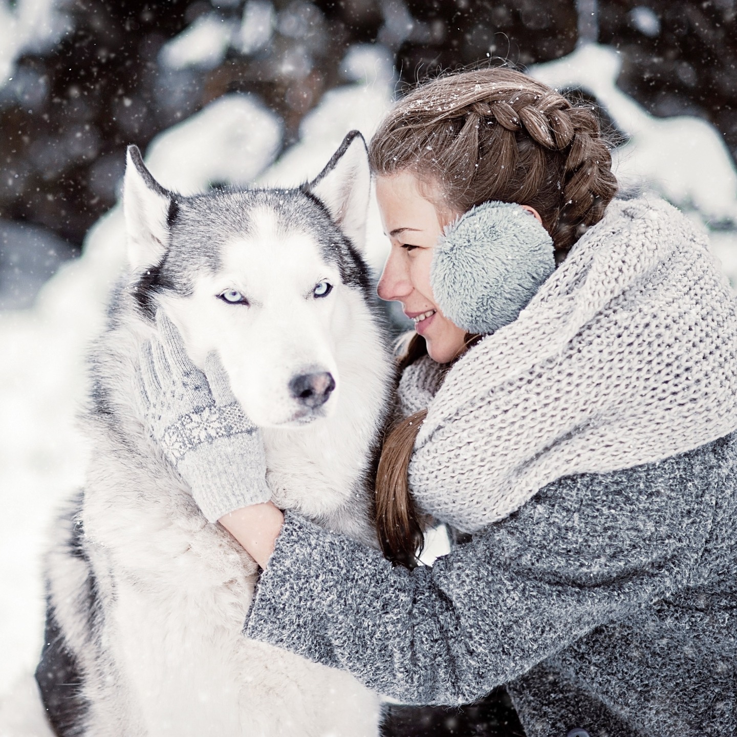 Just a girl and her wolfie.