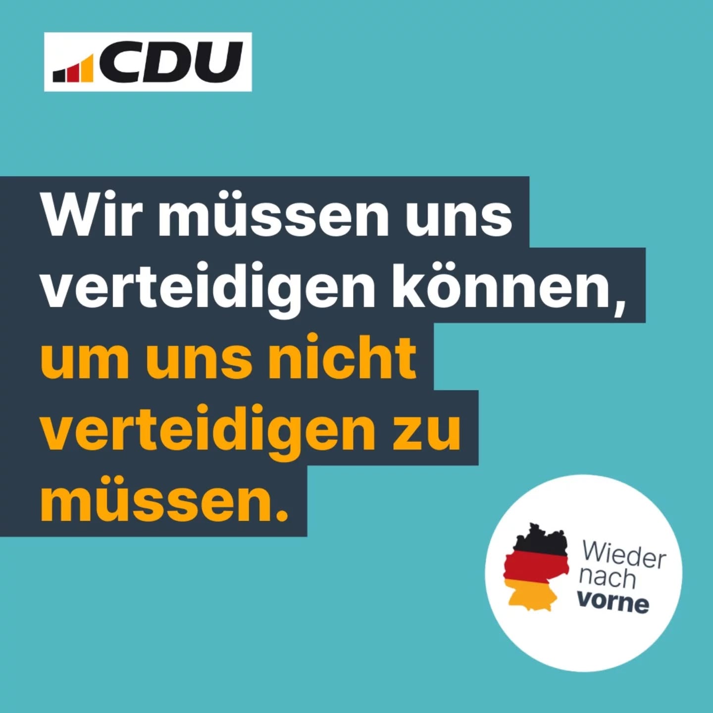 Die Münchener Sicherheitskonferenz hat nochmal deutlich gezeigt: Wir können uns nicht länger nur auf die USA als Garantie unserer nationalen Sicherheit verlassen. Daher werden wir in Regierungsverantwortung unter anderem die folgenden Punkte zur Stärkung unserer Verteidigungsfähigkeit umsetzen:
1) Streitkräfte besser aufstellen 🌁
Wir stellen die militärischen und zivilen Strukturen der Bundeswehr neu auf und fokussieren uns dabei auf den militärischen Zweck und Nutzen zur Erfüllung des Kernauftrags. Die Bundeswehr braucht eine adäquate Infrastruktur mit modernen Kasernen und Übungsplätzen, Flugplätzen, Marinestützpunkten, Depotstrukturen und Verwaltungseinheiten.
2) Bei Zukunftstechnologien voranschreiten 👨💻
Wir werden die eigenen Cyberfähigkeiten massiv aufbauen und den nationalen und supranationalen Rechtsrahmen für den effektiven Einsatz fortentwickeln. Wir bauen eine Drohnenarmee auf, inklusive der notwenigen Produktionskapazitäten. Dazu gehören auch Investitionen in die Drohnenforschung und das Errichten einer Drohnenabwehr.
3) Erfüllung des NATO Investitionsziels 💰
Wir sehen 2% des BIPs als absolutes Mindestmaß für Investitionen in die Bundeswehr. Haushaltspolitisch werden wir langfristige Finanzierungsgarantien herausarbeiten, sodass die Bundeswehr finanzielle Planungssicherheit genießen kann.
4) Aufwachsende Wehrpflicht einführen👥
Wir setzen perspektivisch auf ein verpflichtendes Gesellschaftsjahr, das wir mit der aufwachsenden Wehrpflicht zusammendenken.Aus dem Kreis der Gemusterten sollen diejenigen einberufen werden, die ihre Bereitschaft zum Wehrdienst signalisiert haben. Bis zu einer Umsetzung eines Gesellschaftsjahres wollen wir die Freiwilligendienste stärken.
5) Mehr Geschwindigkeit bei Material und Ausrüstung 📈
Wir stellen das Beschaffungswesen neu auf und straffen die Prozesse spürbar. Wir wollen aus dem Amt einzelne überjährige Großprojekte herauslösen und in eine neue, schlanke und schlagkräftige Agentur überführen.
Daher für eine starke Bundeswehr und nationale Sicherheit CDU wählen!
#bundestagswahl
#bundeswehr
#cdu
#wiedernachvorne