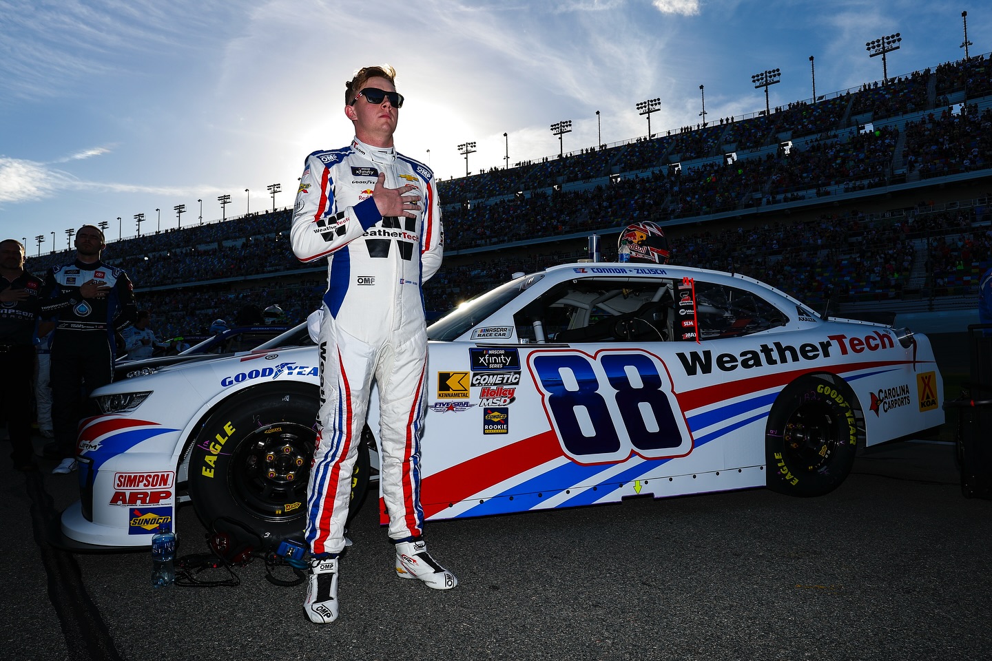 Wrecked while racing up front at Daytona last night. That’s part of it, onto Atlanta next week! Thank you @jrmotorsports and @weathertech for everything. It was fun leading both lanes with @jesselovejr for a little bit, congrats on the win brother!