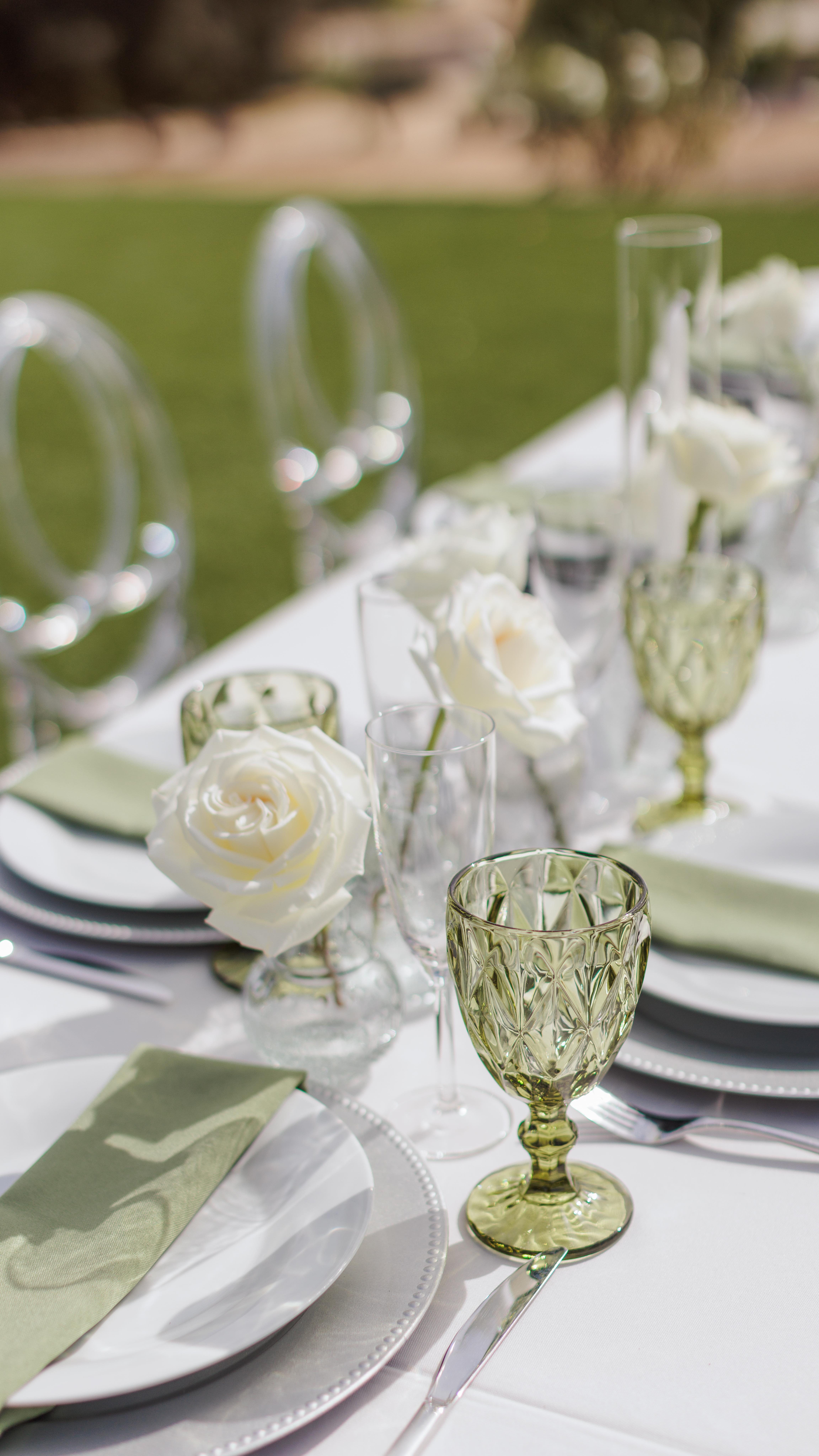 Accents! One single statement tabletop item will change the mood of your table. A classic water goblet with an elegant glass charger will elevate the look, creating a timeless look. How ever if your wanting more of a dramatic piece, an upgraded water goblet can be incorporated to lift that space.
Let’s chat to start curating your table details
Tabletop rentals and design: @gabzandglitzevents
Florals: @serenity.and.company
Venue: @crcranch_weddings
Photographer: @angelinavphoto
#tabletop #diybride #elegance #smallbusinessowner #eventrentals #tablesetting #socalbride #temeculawinecountry #temeculabride