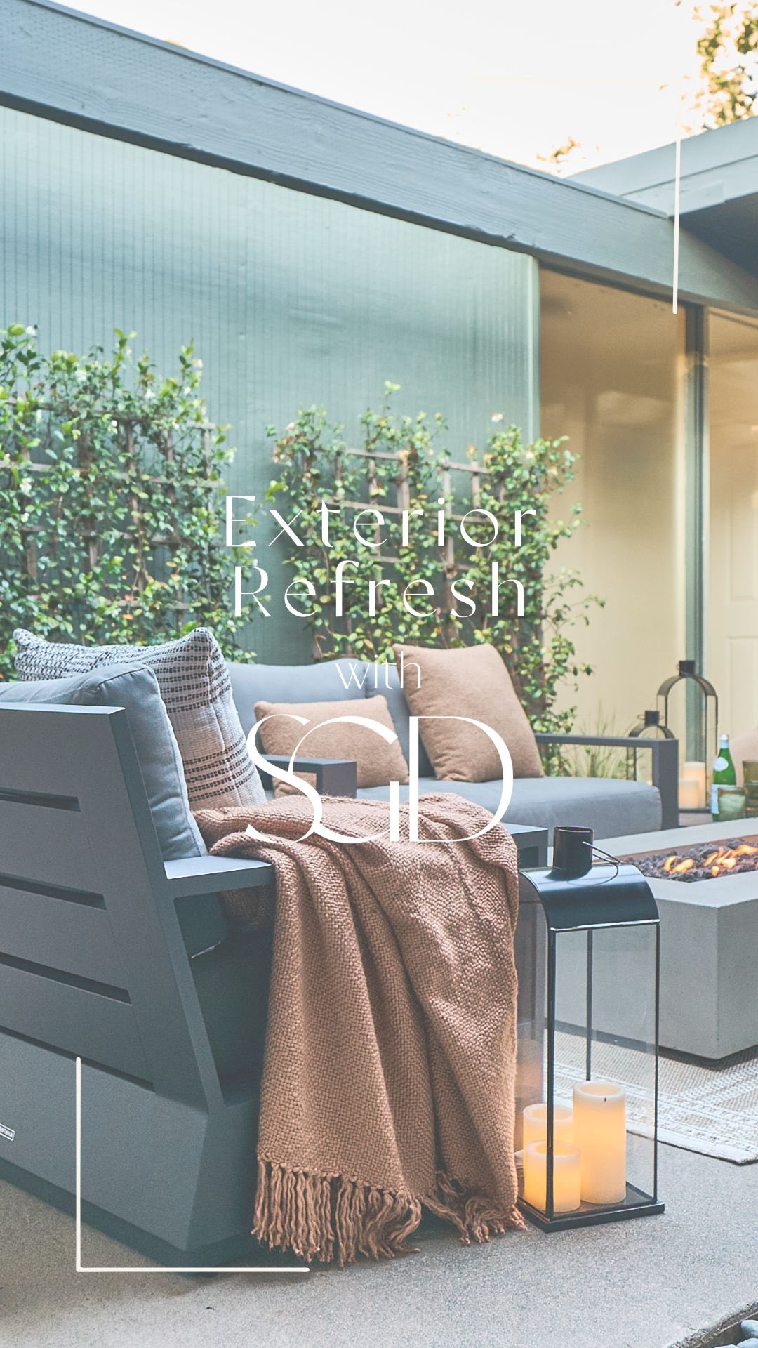 This project was so special, a refresh for a couple who had raised a family and wanted to enjoy their space in a new way.
Eichler homes are known for their unique atrium spaces, but so often they become overgrown and unusable. By clearing out the space and bringing in new hardscape and landscape we were able to set the tone for the gorgeous @terraoutdoorliving Sonora Lounge chairs, loveseat and Aspen fire table.
📸: @hatheadhair Ebbe Roe Yovino-Smith
Furniture: @terraoutdoorliving
Paint/Stain: @benjaminmoore Rainy Afternoon (siding) | @sherwinwilliams Rock Bottom (beams, eaves) | @sansincorp Suede (trellis | wood species: cedar)
Front door: @simpsondoorco
#eichlerhomes #frontyard #homerenovation #ruemagazine #dwellmagazine #marincounty #interiordesigner #exteriordesign #curbappeal #atrium #bts