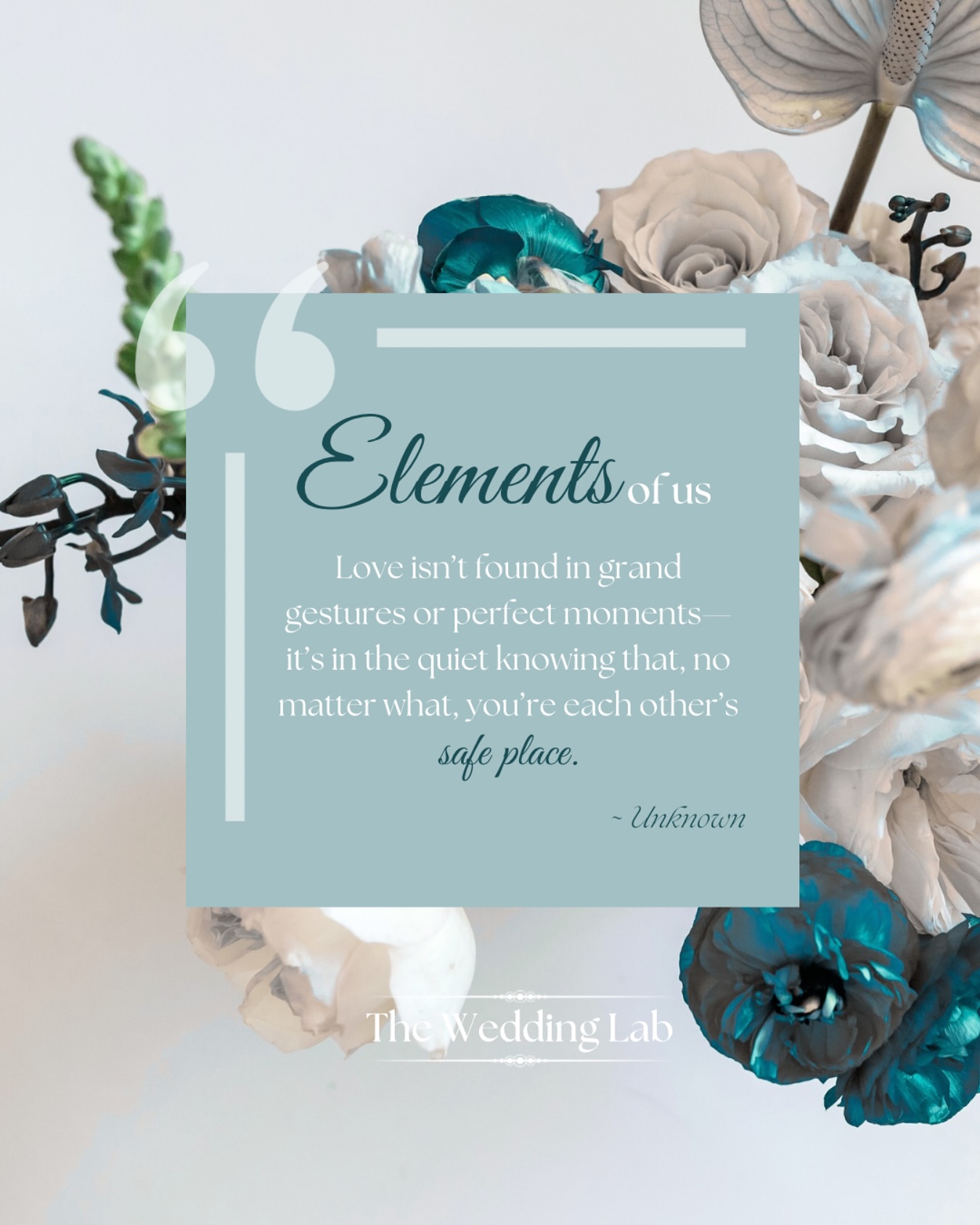 🧬Elements of Us🧬
“Love isn’t found in grand gestures or perfect moments—it’s in the quiet knowing that, no matter what, you’re each other’s safe place.”
At The Wedding Lab, we believe the most beautiful love stories are built on the little things—the way they look at you across the room, the laughter in the ordinary moments, the quiet comfort of simply being together.
Your love is uniquely yours, and that’s what makes it extraordinary.
theweddinglab.ca | theweddinglabcanada@gmail.com | or through our DMs
